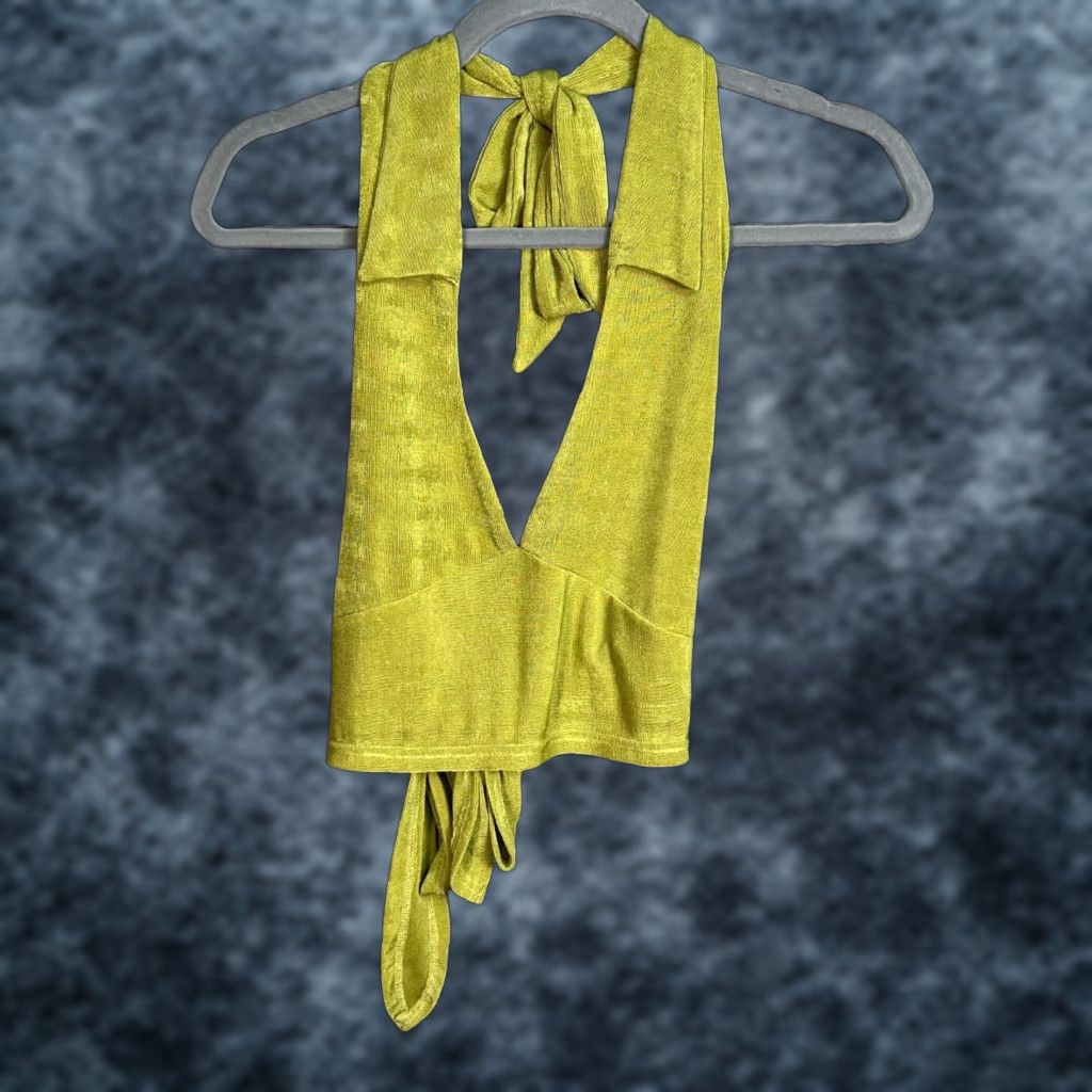 Vintage Peppermayo Womens Size 2 Chartreuse Halter Tie-Back Crop Top Shirt Adult Womens 2 Chartreuse Halter Crop Top Summer Cropped Size XS / US 0-2 / IT 36-38 - 1 Thumbnail
