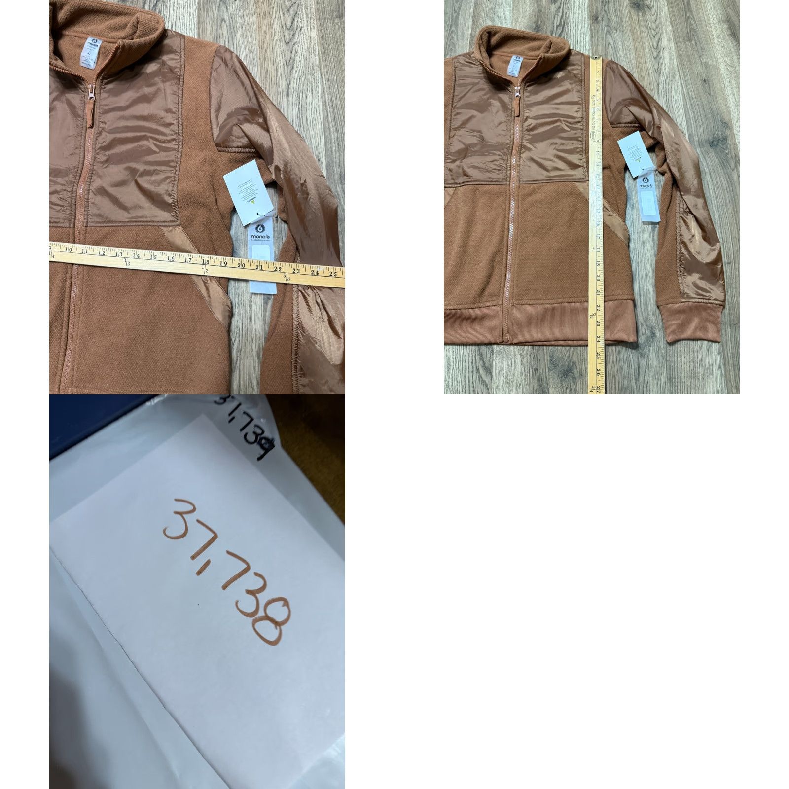 Vintage Mono B Sweater, Women's Size Large, Zip Up, Fleece, Brown, New with tags, Regular, Full Zip, Casual, Fall Winter Spring Summer, Women, Sweater Size L / US 10 / IT 46 - 8 Thumbnail