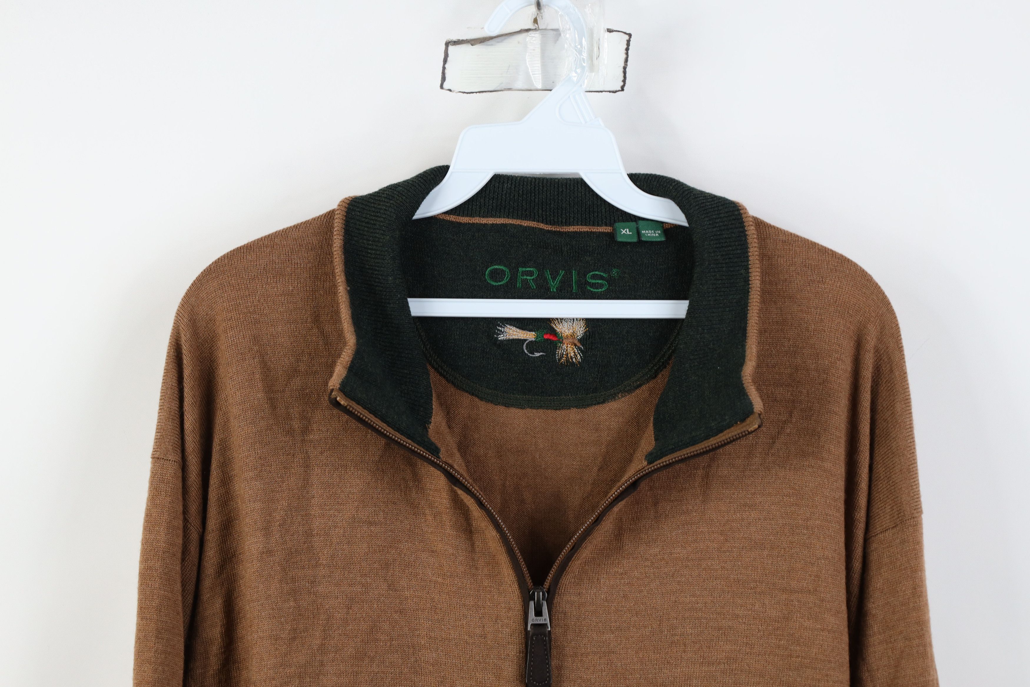 Orvis Vintage Orvis Merino Wool 1/4 Half Zip Pullover Sweater Size US XL / EU 56 / 4 - 2 Thumbnail
