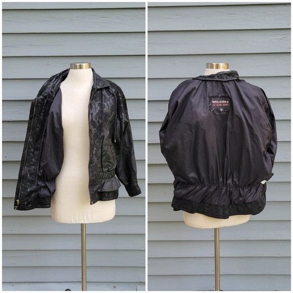 Wilsons Leather Vintage 90s y2k Black Suede Leather Moto Motorcycle Biker Gr Size US S / EU 44-46 / 1 - 5 Thumbnail