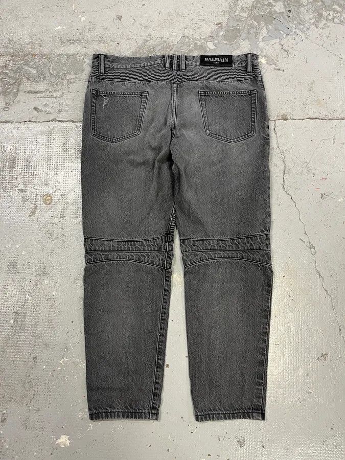 Balmain Balmain Grey Biker Denim Jeans Size US 31 - 7 Thumbnail