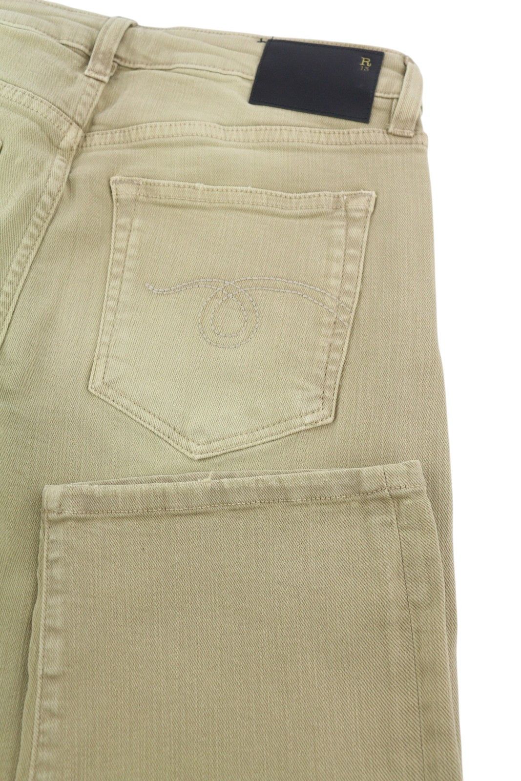 R13 BOY STRAIGHT 28 Khaki Stretch Cropped Light Denim 86305 Size 28" / US 6 / IT 42 - 6 Thumbnail