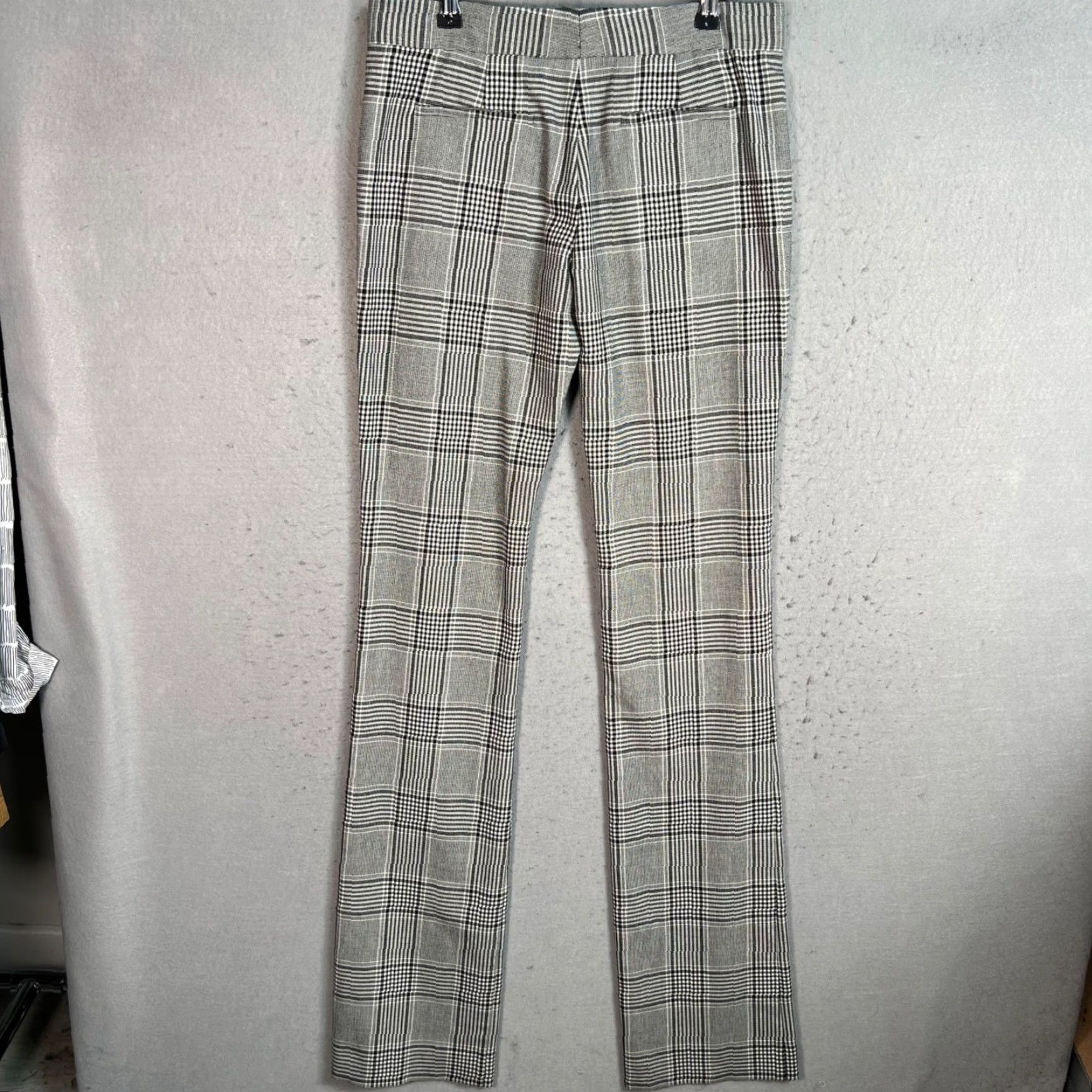 Vintage Derek Lam 10 Crosby Womens Plaid Pants... Size 30 Waist Straight Leg Gray Polyester Rayon Dress Pants Womens Mids Rise 38in Inseam - Vintage/Used Size 30" / US 8 / IT 44 - 2 Thumbnail