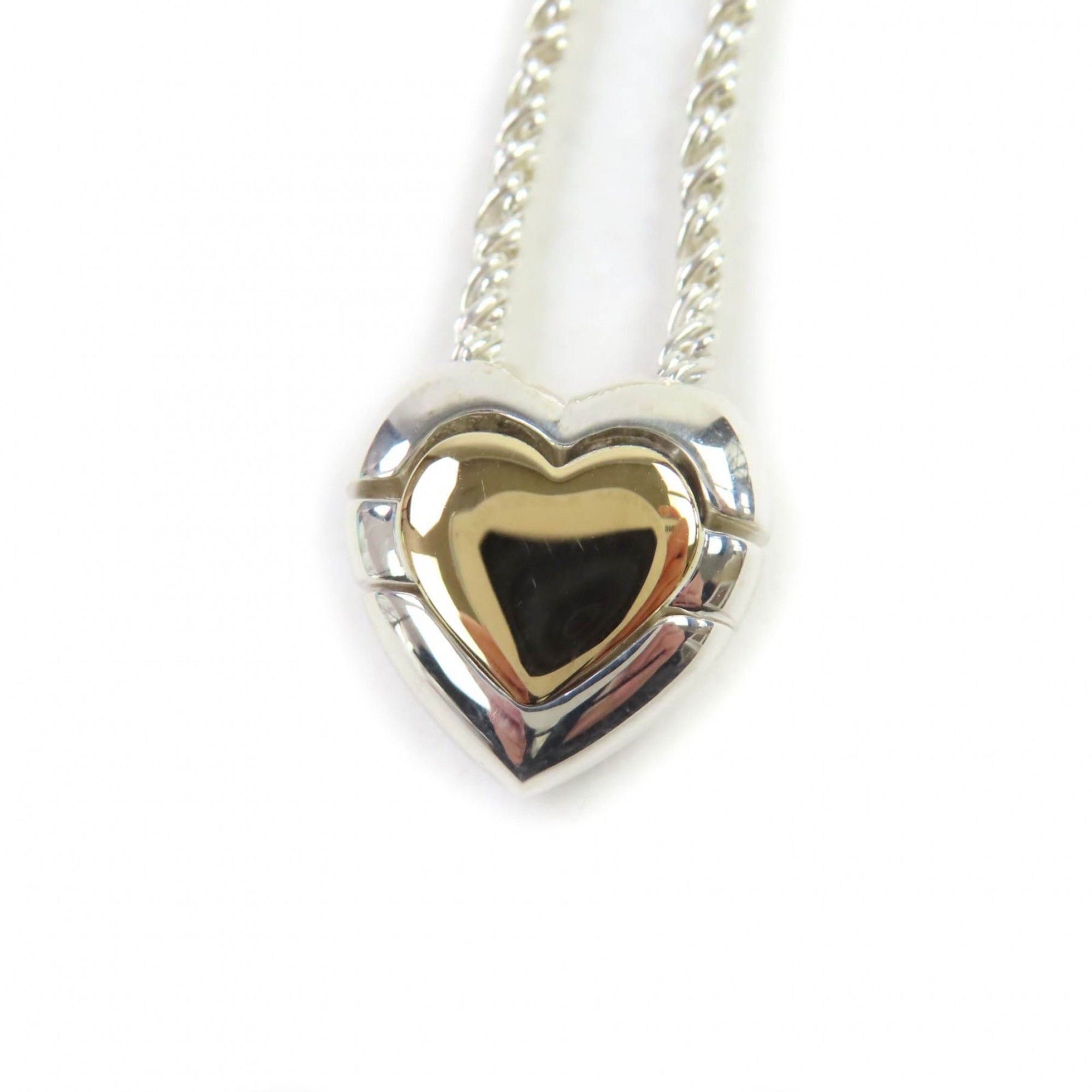 Tiffany & Co. TIFFANY & Co. 925 750 Heart Puzzle Necklace Pendant in Silver and Gold, Includes Box Dust Bag, Weight 22.9g, Women's Size ONE SIZE - 1 Thumbnail