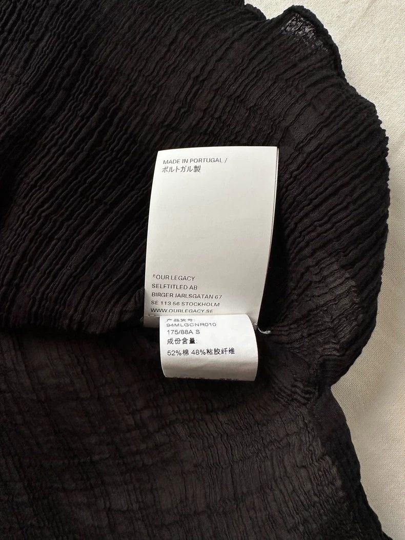 Our Legacy Our Legacy Black semi-transparent short-sleeved shirt Size US S / EU 44-46 / 1 - 4 Thumbnail
