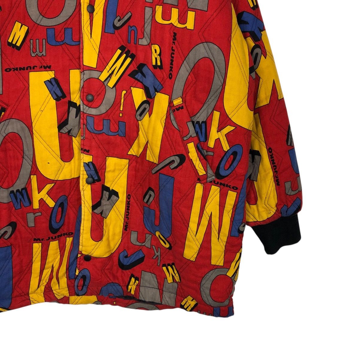 Japanese Brand Vintage Mr. JUNKO 90s Pop-Art Letter Print Bomber Jacket Size US L / EU 52-54 / 3 - 6 Thumbnail