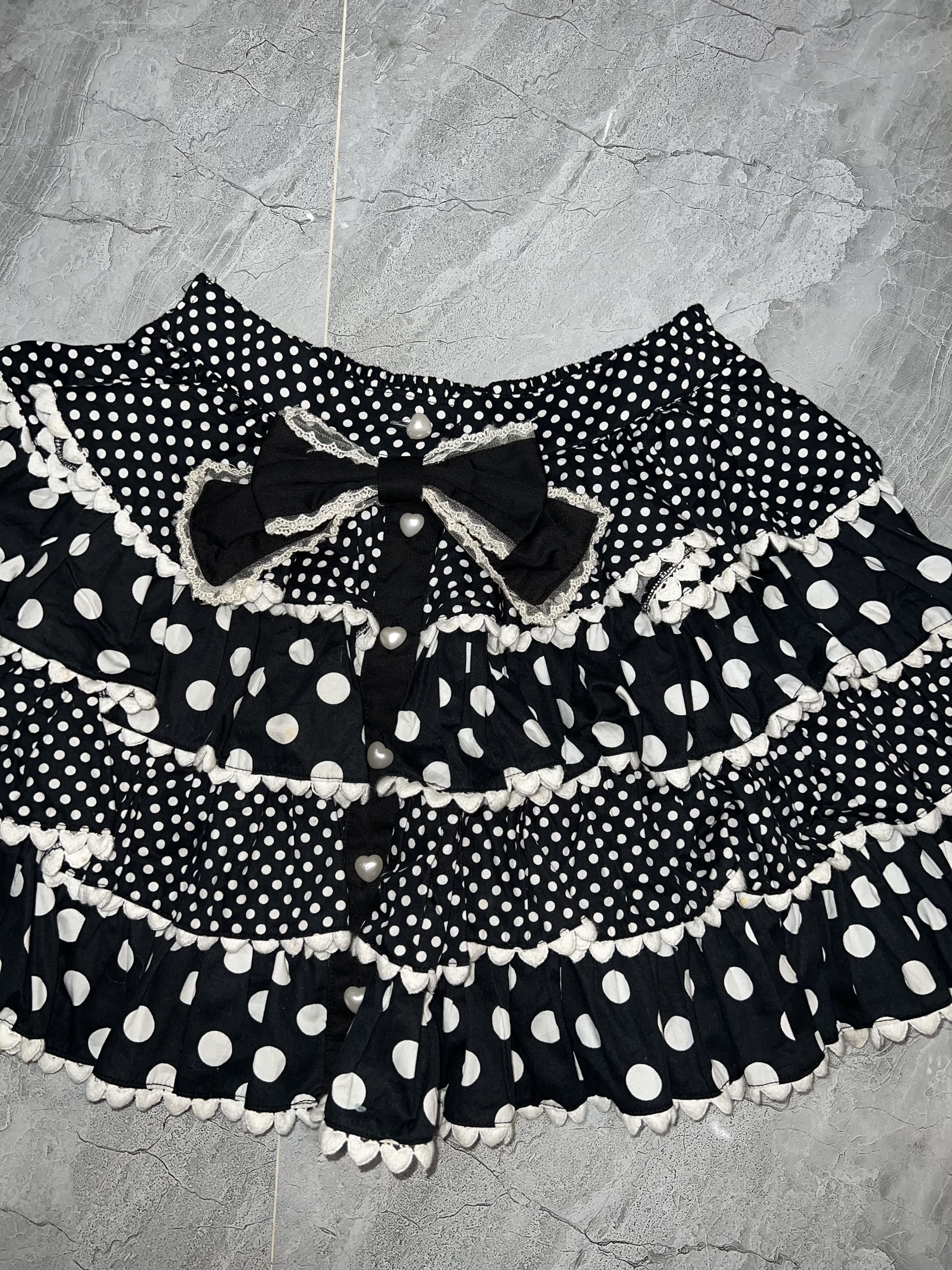 Japanese Brand Bodyline Polka Dot Tiered Mini Skirt 🎹➕ Size 26" / US 2 / IT 38 - 12 Thumbnail