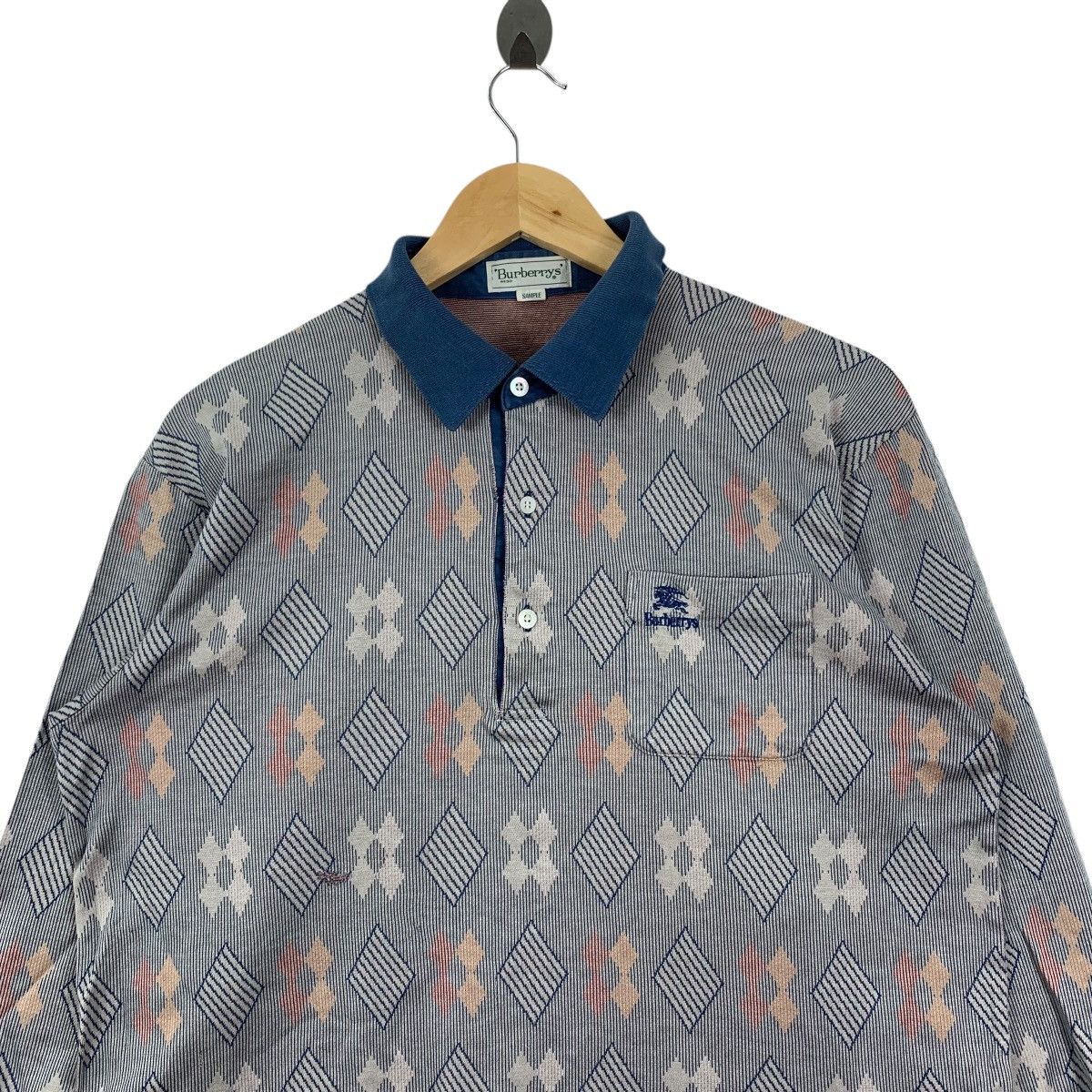 Burberry Vintage BURBERRYS Overprint Long Sleeve Collar Tshirt Size US S / EU 44-46 / 1 - 2 Thumbnail