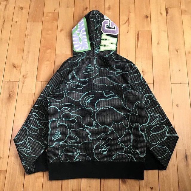 Bape 💫Glow in the dark💫 BAPE TEXT CODE CAMO Shark full zip hoodie Size US M / EU 48-50 / 2 - 3 Thumbnail