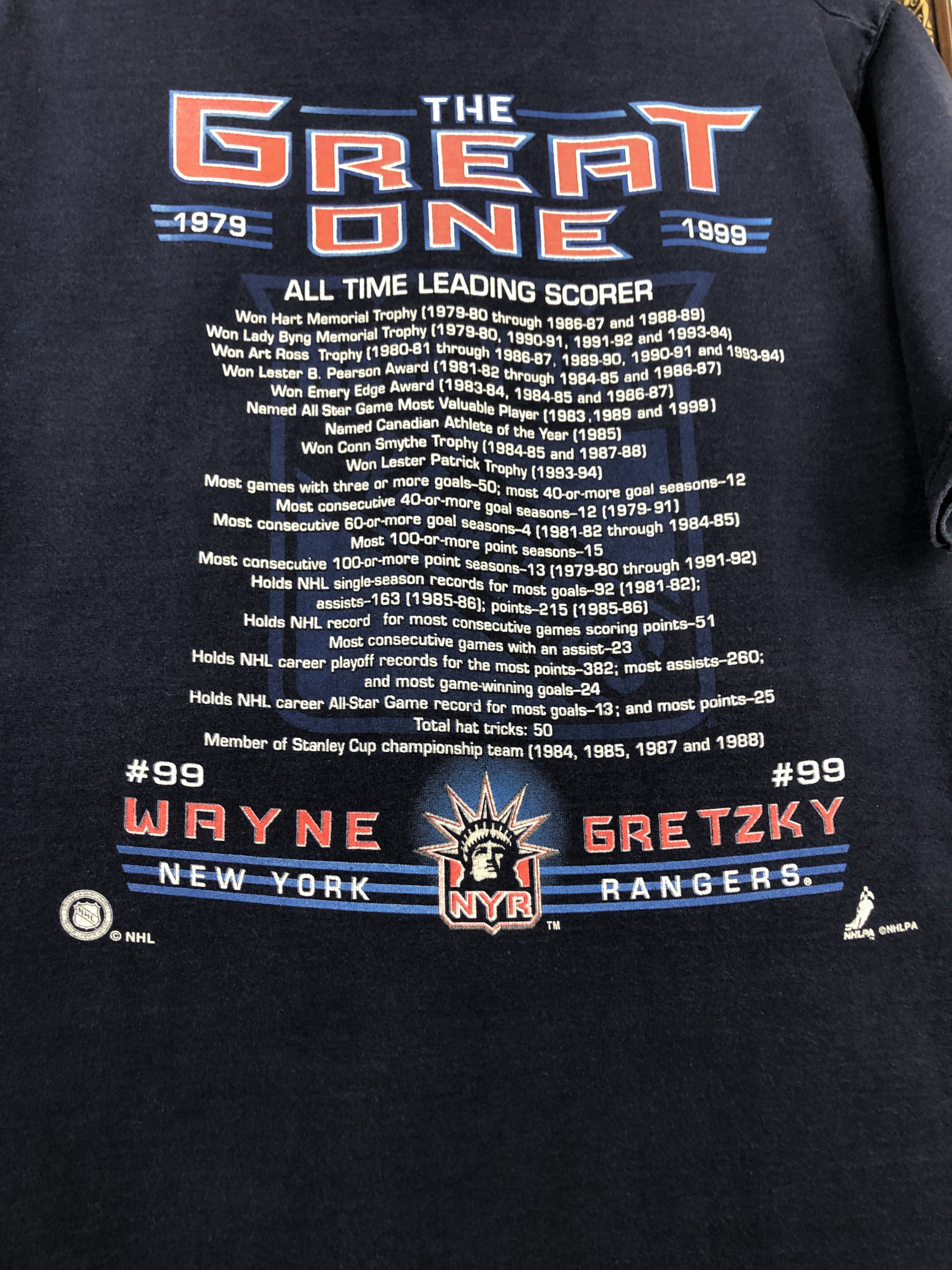 Vintage Vintage Wayne Gretzky NY Rangers The Great One Shirt Jersey Size US M / EU 48-50 / 2 - 9 Thumbnail