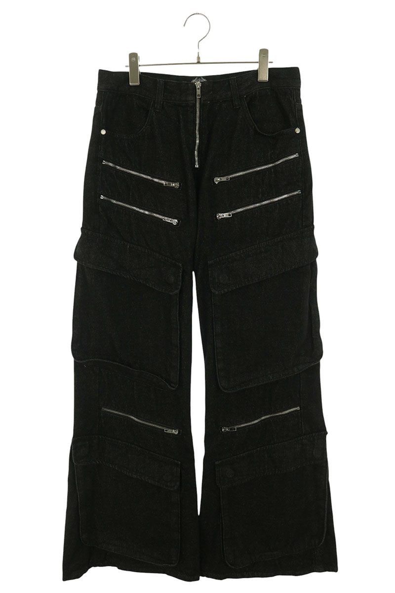【L】HUMAN EXTINCTION / ZIP CARGOS 34inch HUMAN EXTINCTION ZIP CARGOS Cargo Denim Jeans Black Size 30