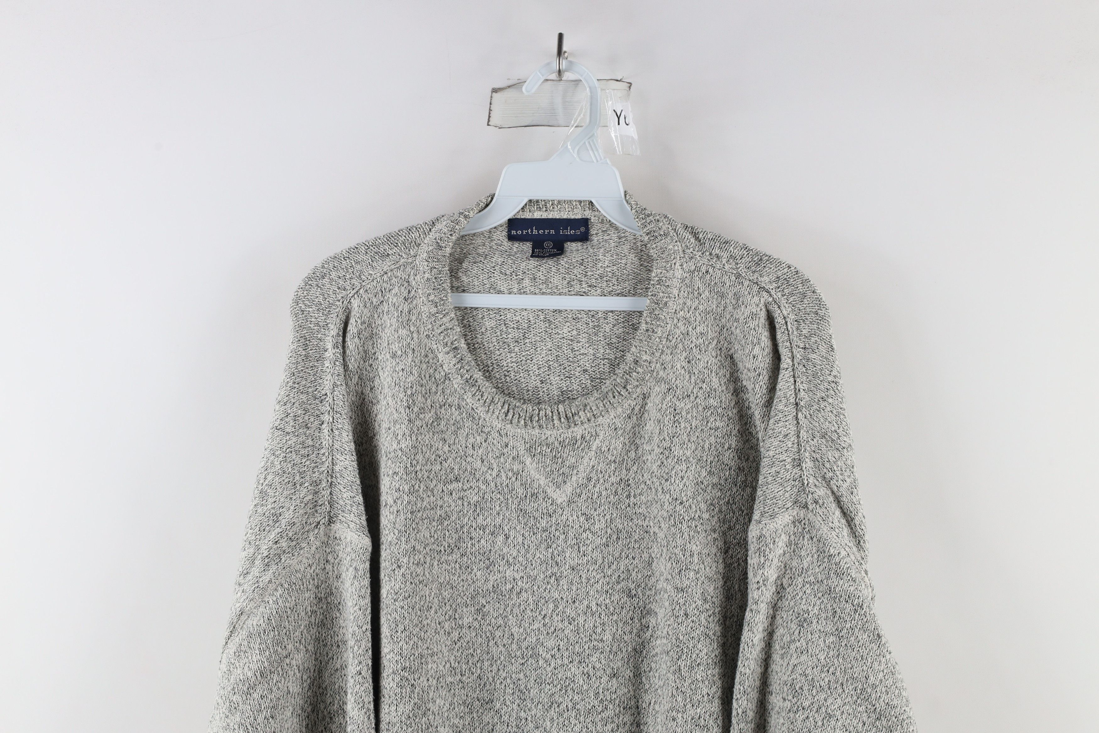 Vintage Vintage 90s Streetwear Knit Crewneck Sweater Heather Gray Size US XXL / EU 58 / 5 - 2 Thumbnail