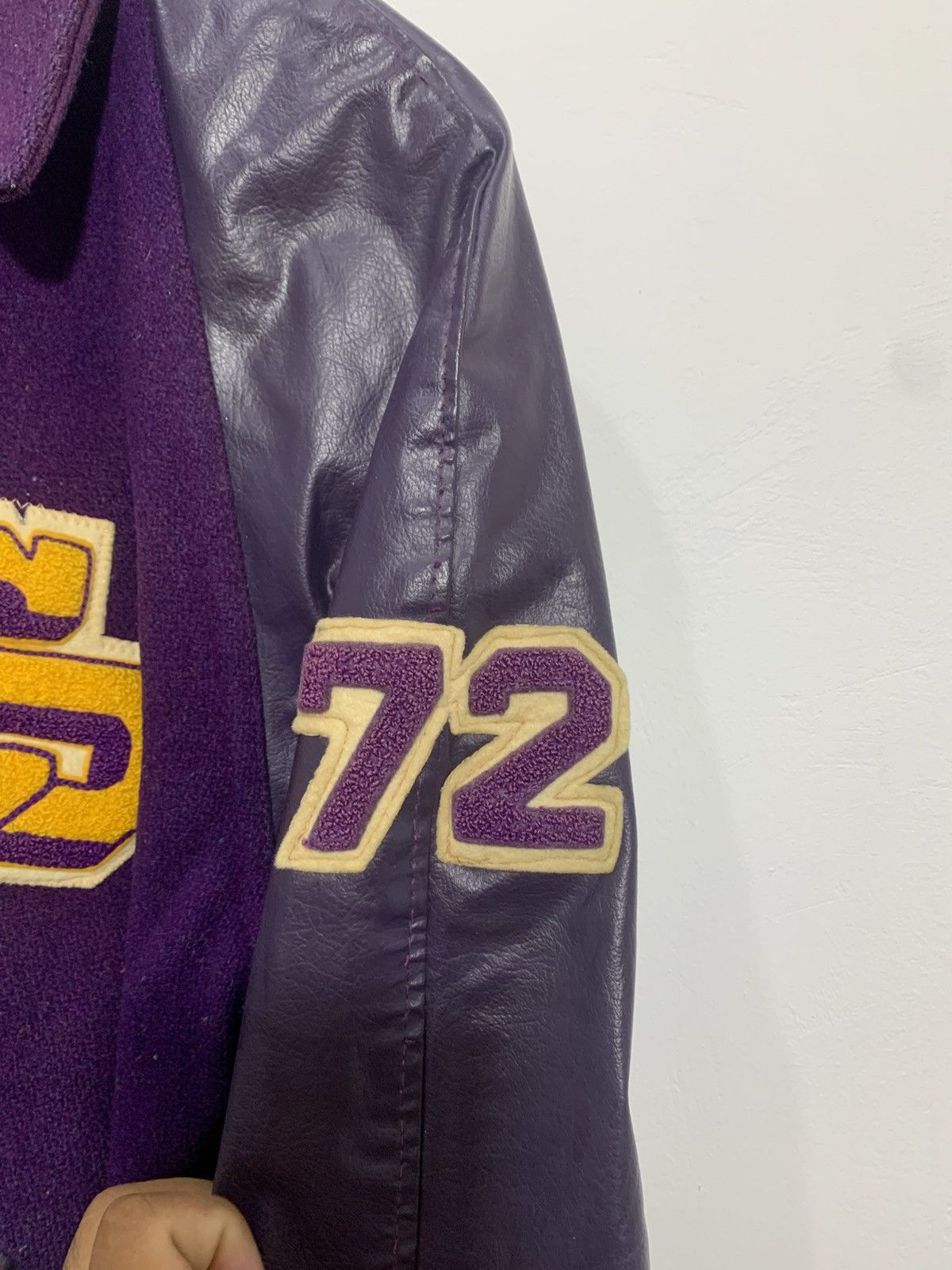 Leather ▪️Vintage Wool Leather Varsity Jacket Size US L / EU 52-54 / 3 - 3 Thumbnail