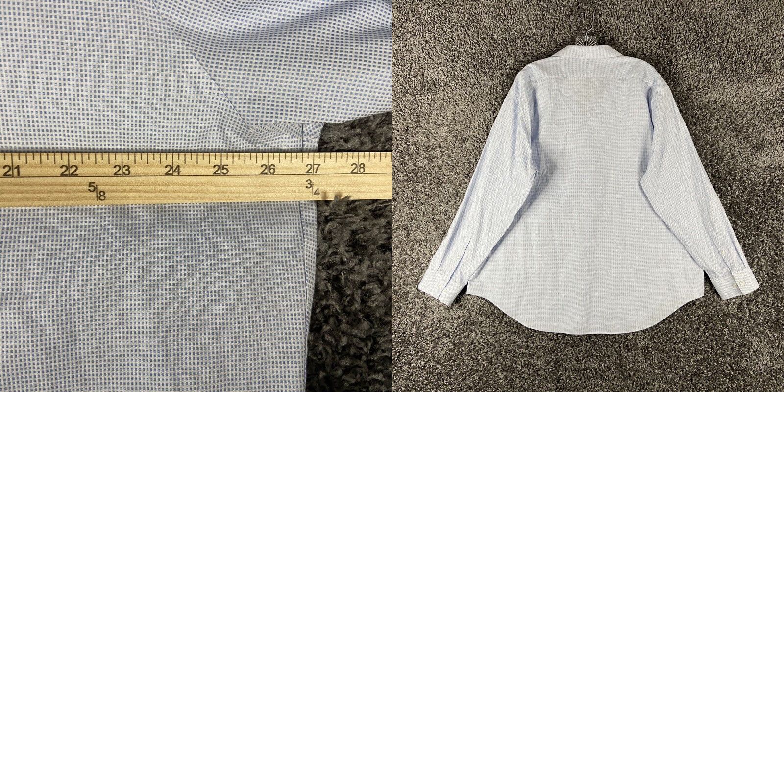 Calvin Klein CALVIN KLEIN Slim Fit Blue Long Sleeve Dress Shirt 3XL Mens Size 48R - 8 Thumbnail