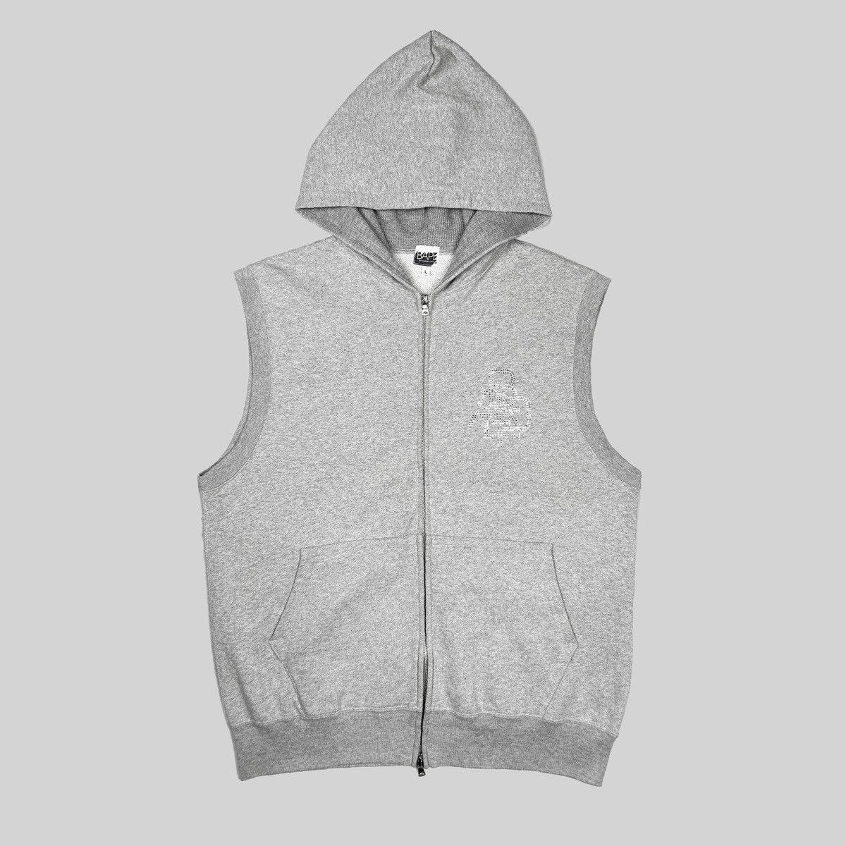Bape Bape Crystal Logo Sleeveless Hoodie Grailed