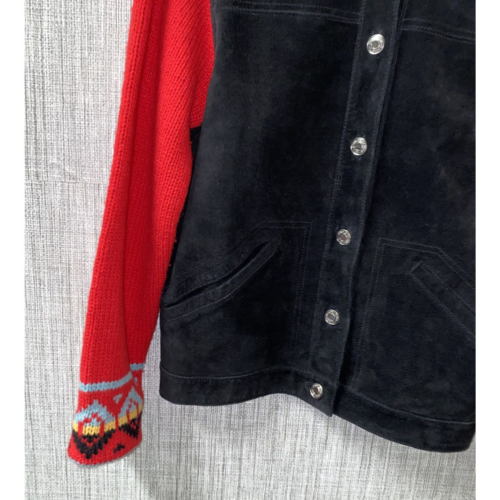 Pendleton Pendleton Jacket Womens Red/Black Leather Button Front Aztec Southwest Casual Size S Size S / US 4 / IT 40 - 5 Thumbnail