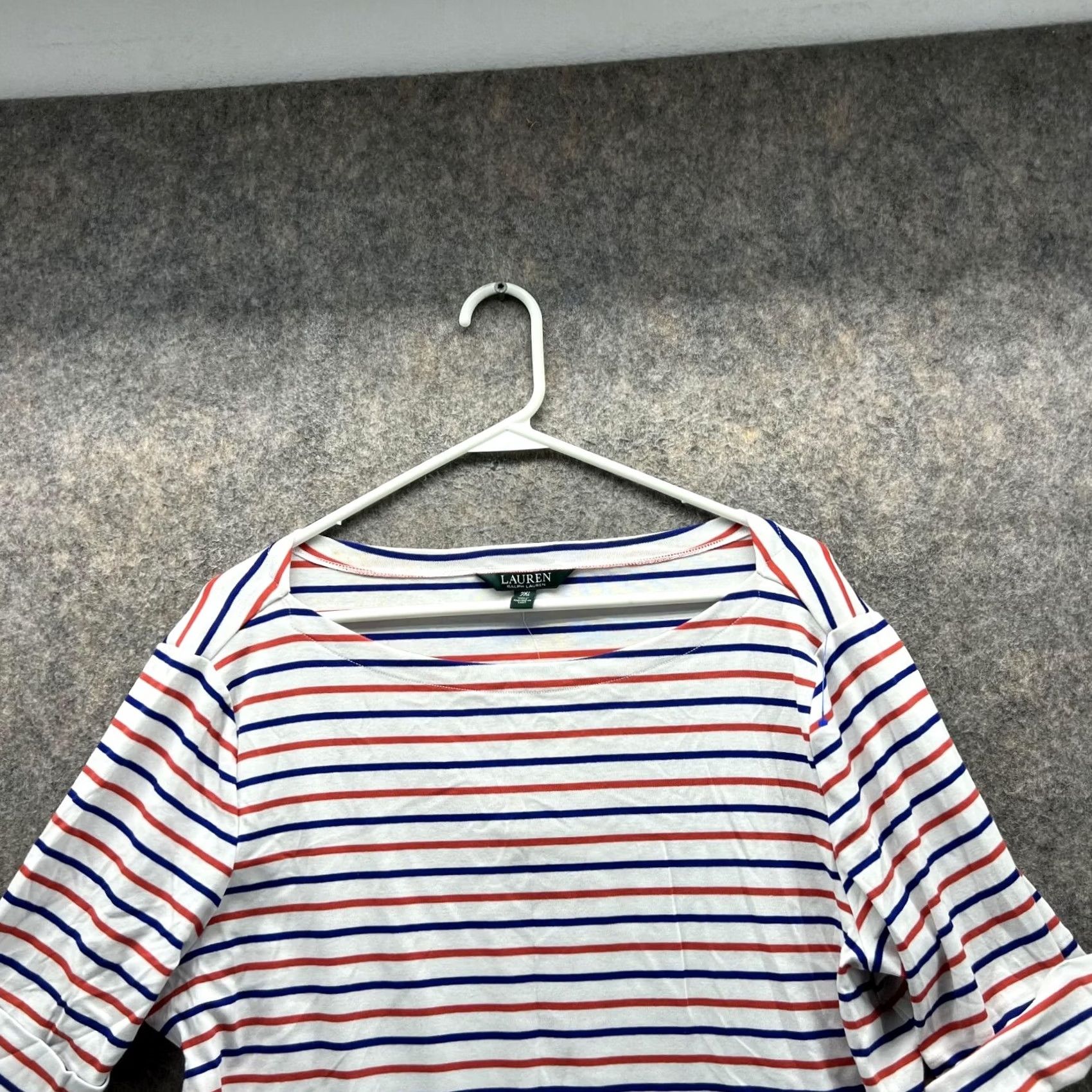 Ralph Lauren Lauren Ralph Lauren Shirt Women 2X White Striped Round Neck Casual Shirt Womens 2X White Striped Casual Vintage No Size XXL / US 16-18 / IT 52-54 - 2 Thumbnail