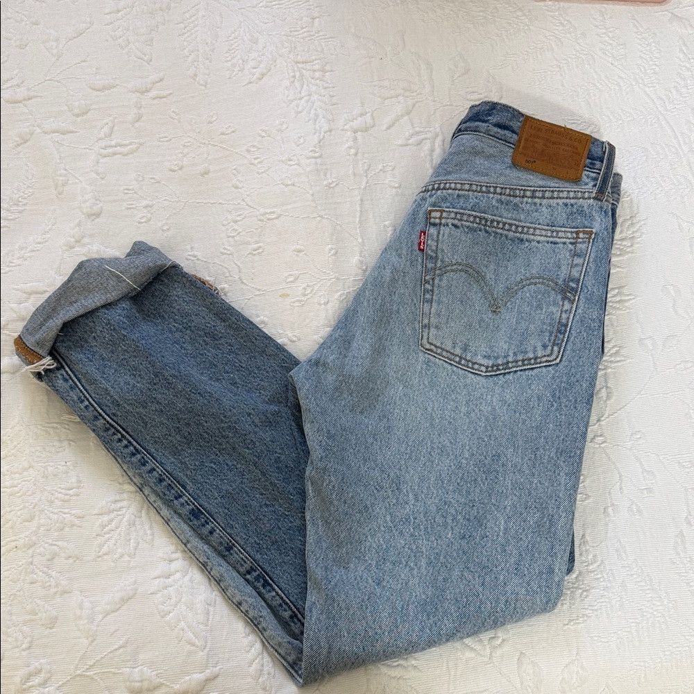 Levi's Levi’s 501 Two Tone Button Fly Straight Leg Jeans Size 27" / US 4 / IT 40 - 1 Thumbnail
