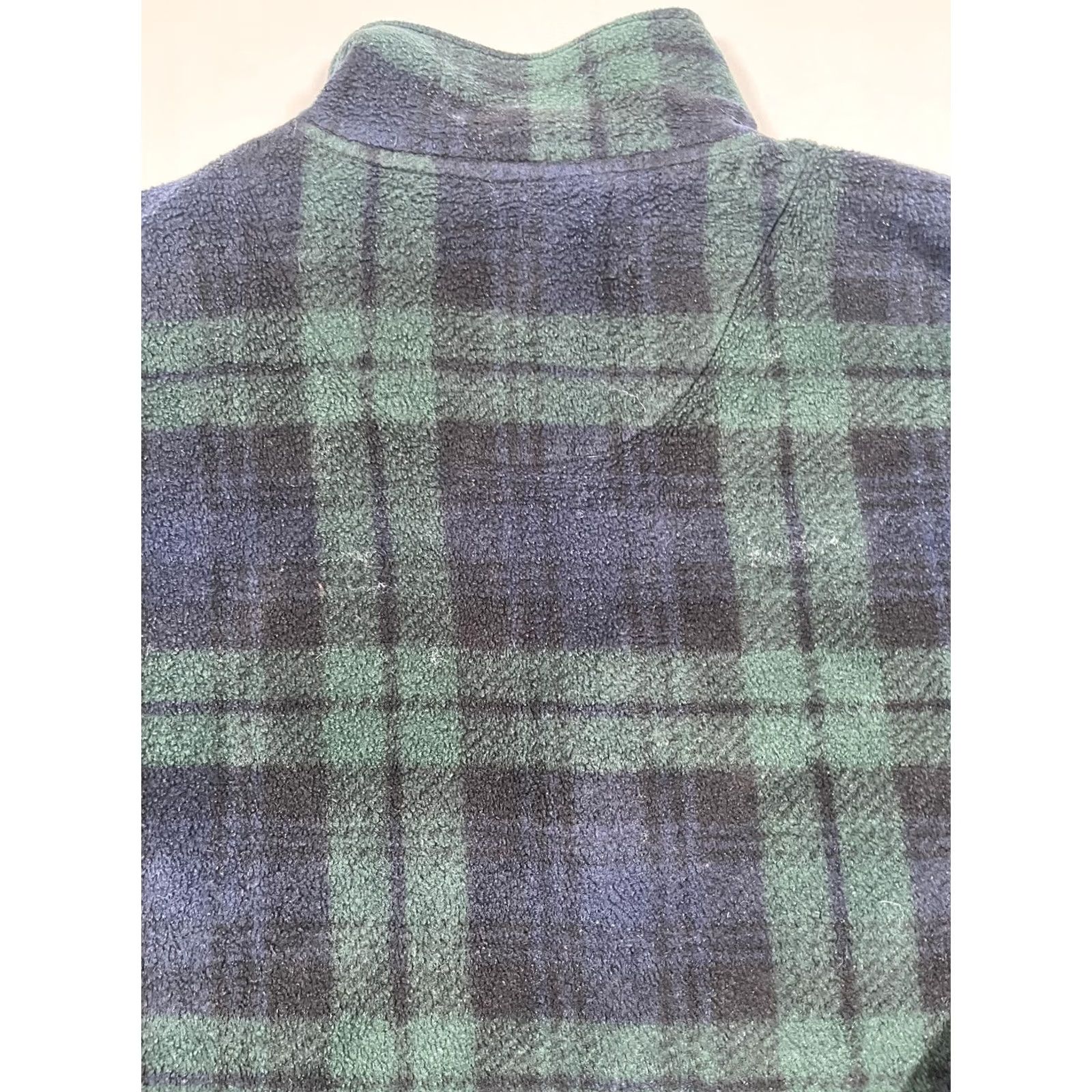 Vintage Winners Tech Fleece Pullover Mens XL Green Navy Plaid Tartan Quarter Zip Sweater Size US XL / EU 56 / 4 - 7 Thumbnail