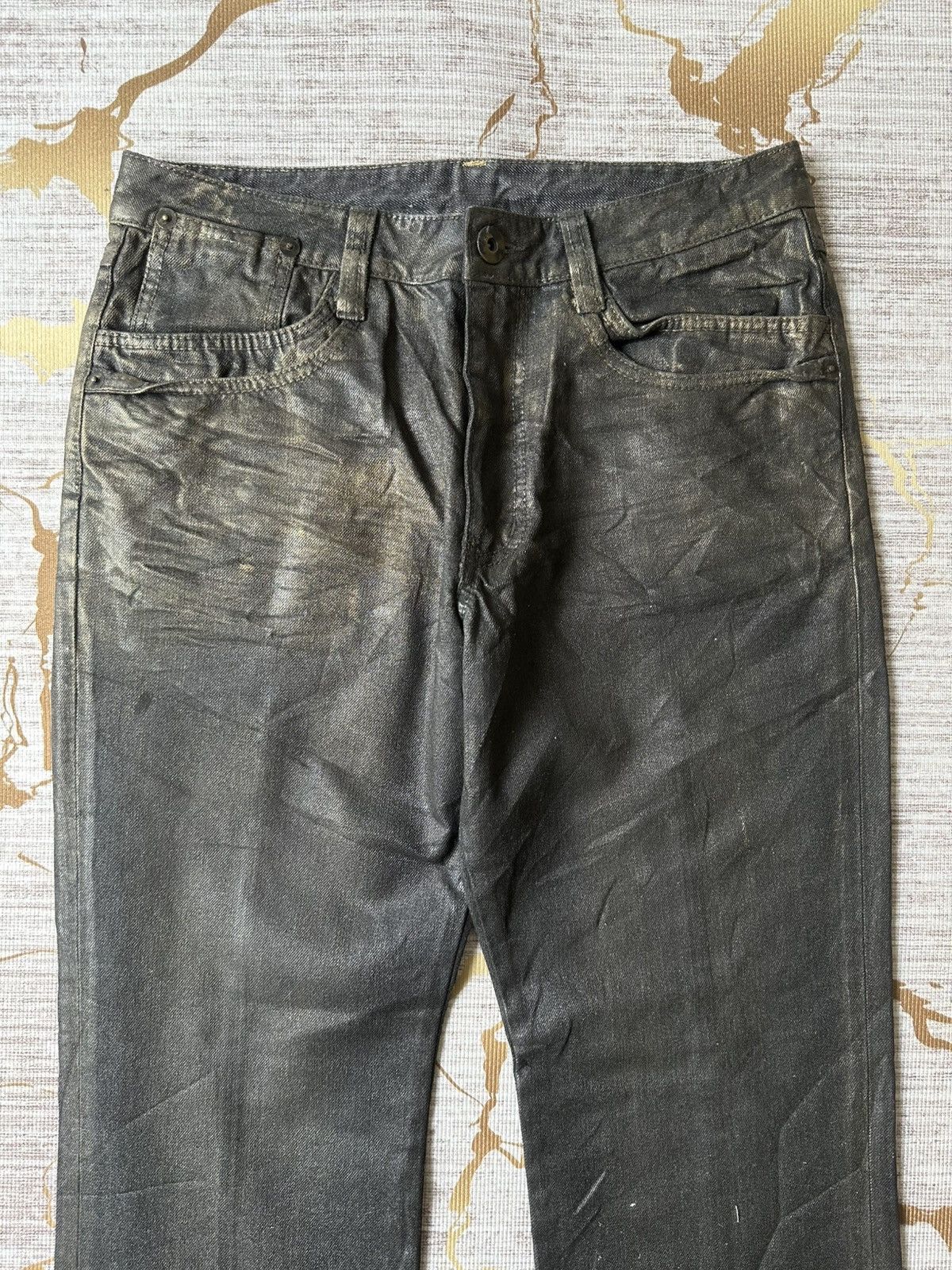 Japanese Brand Japanese Brand Waxed Denim Rick Owens Style Size US 31 - 5 Thumbnail