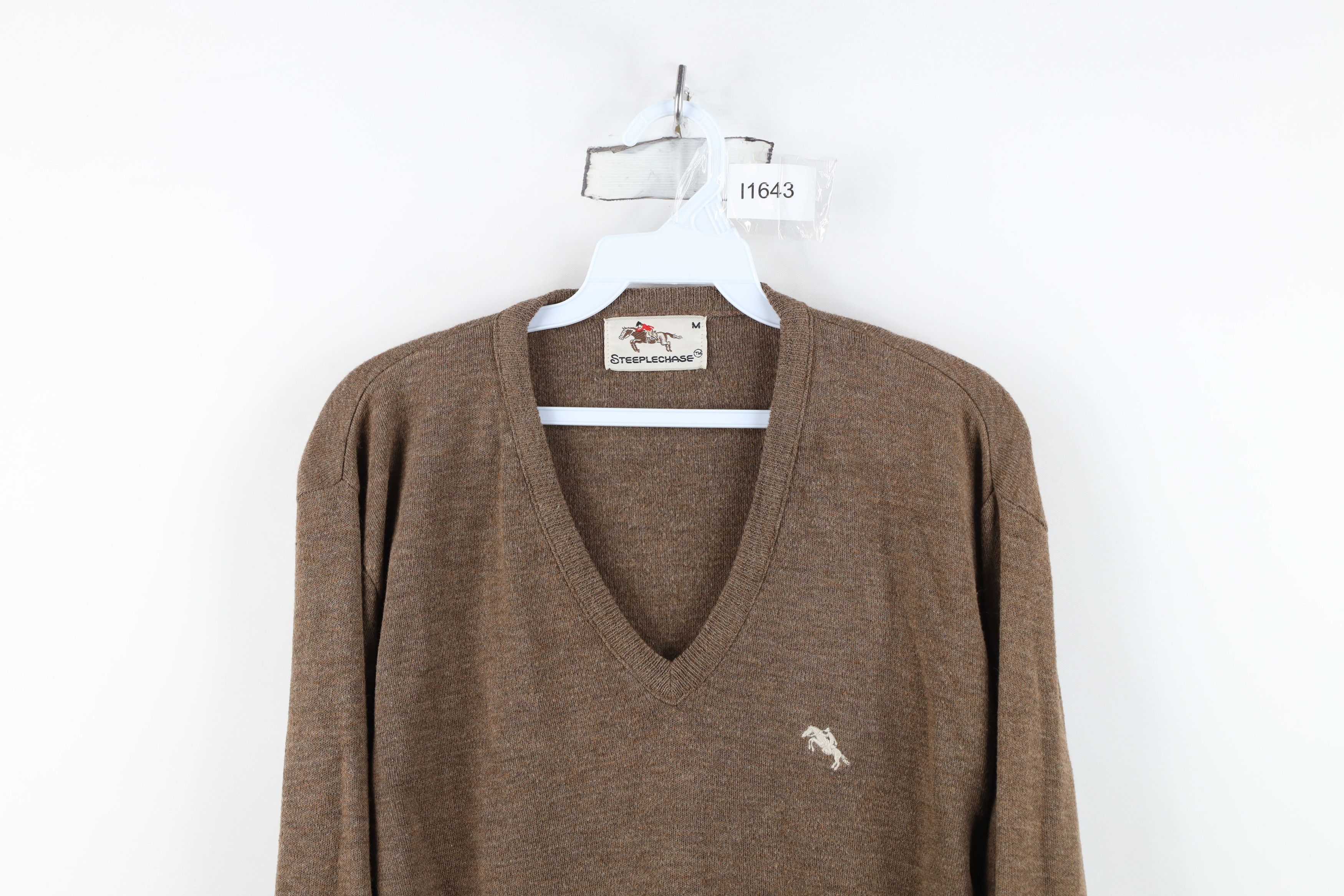Vintage Vintage 70s Streetwear Equestrian Knit Sweater Brown USA Size M / US 6-8 / IT 42-44 - 2 Thumbnail