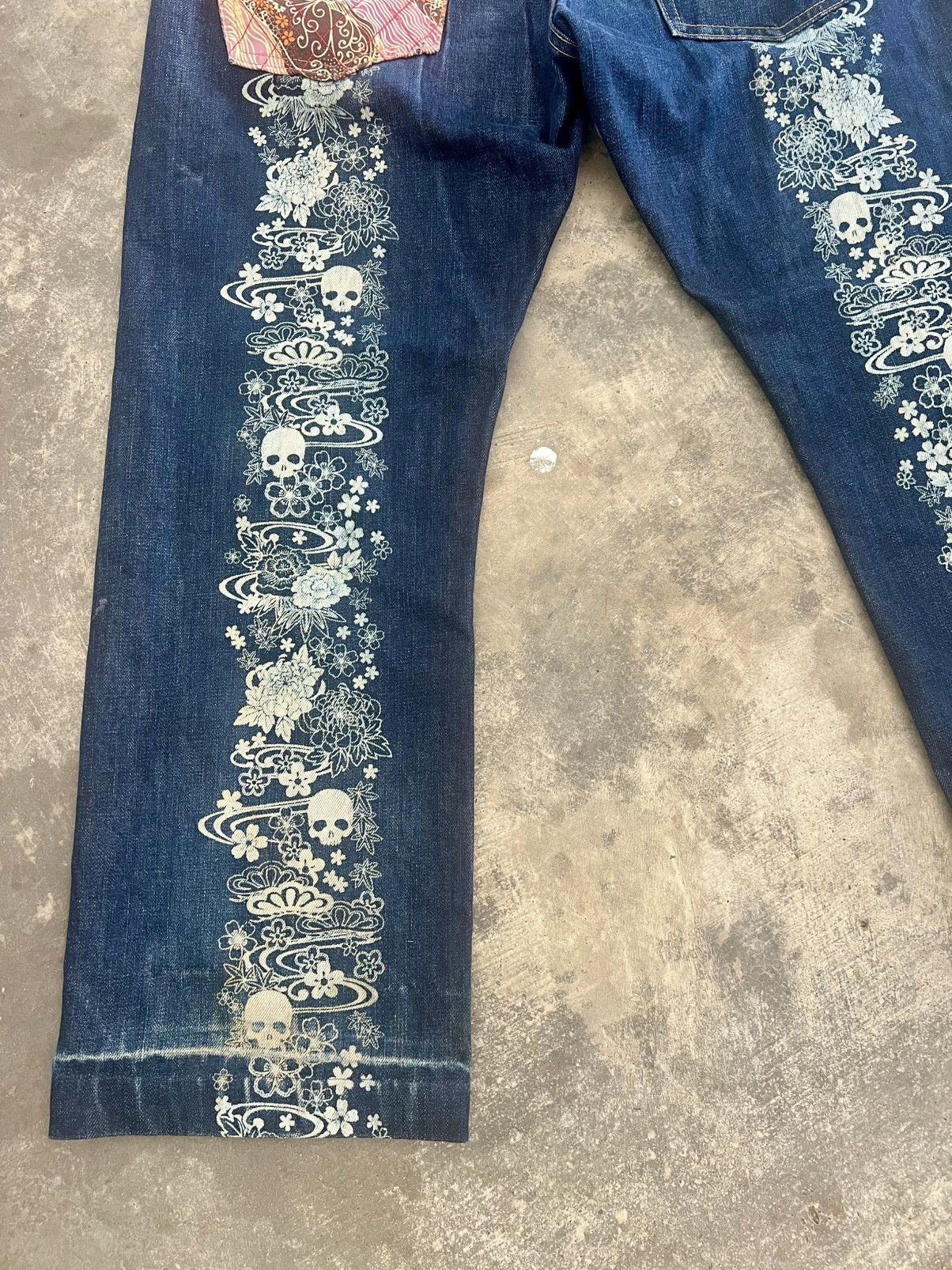 Japanese Brand VINTAGE SKULL JAPANESE TRADITIONAL SELVEDGE KODAMA JEANS Size US 34 / EU 50 - 17 Thumbnail