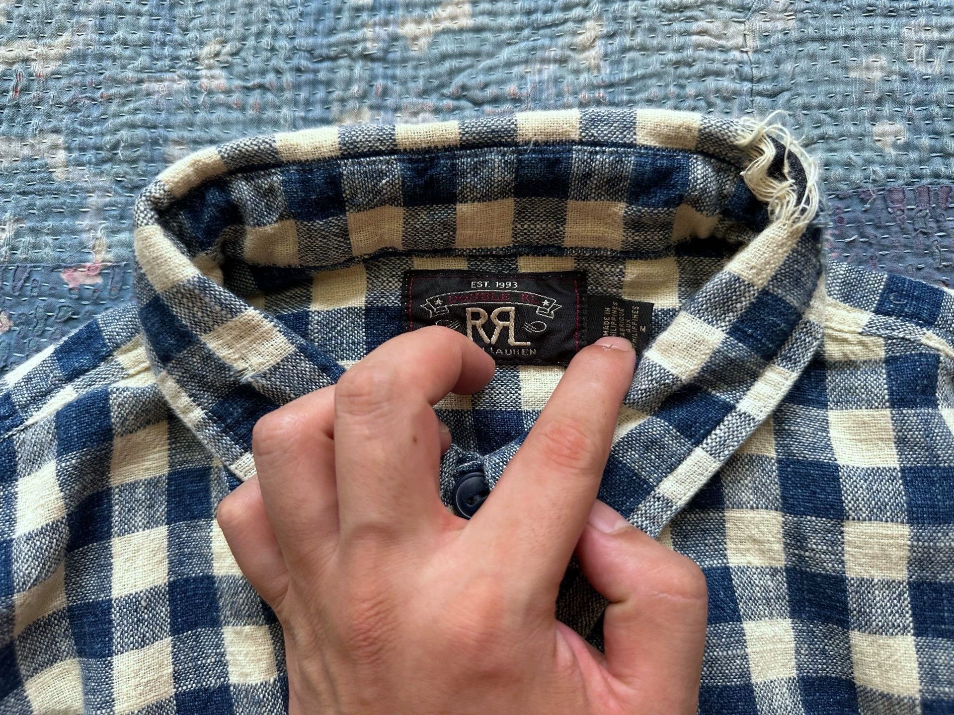 RRL Ralph Lauren RRL Distressed Check Work Shirt M Size US M / EU 48-50 / 2 - 6 Thumbnail