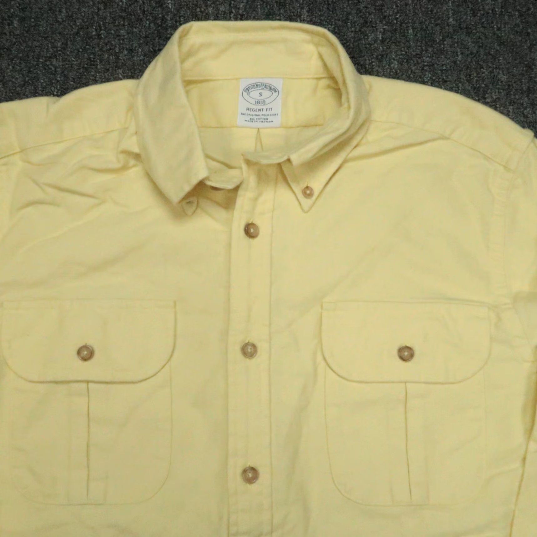 Brooks Brothers Brooks Brothers Shirt Mens Small Yellow Regent Fit Chamois Button Long Sleeve Size US S / EU 44-46 / 1 - 2 Thumbnail