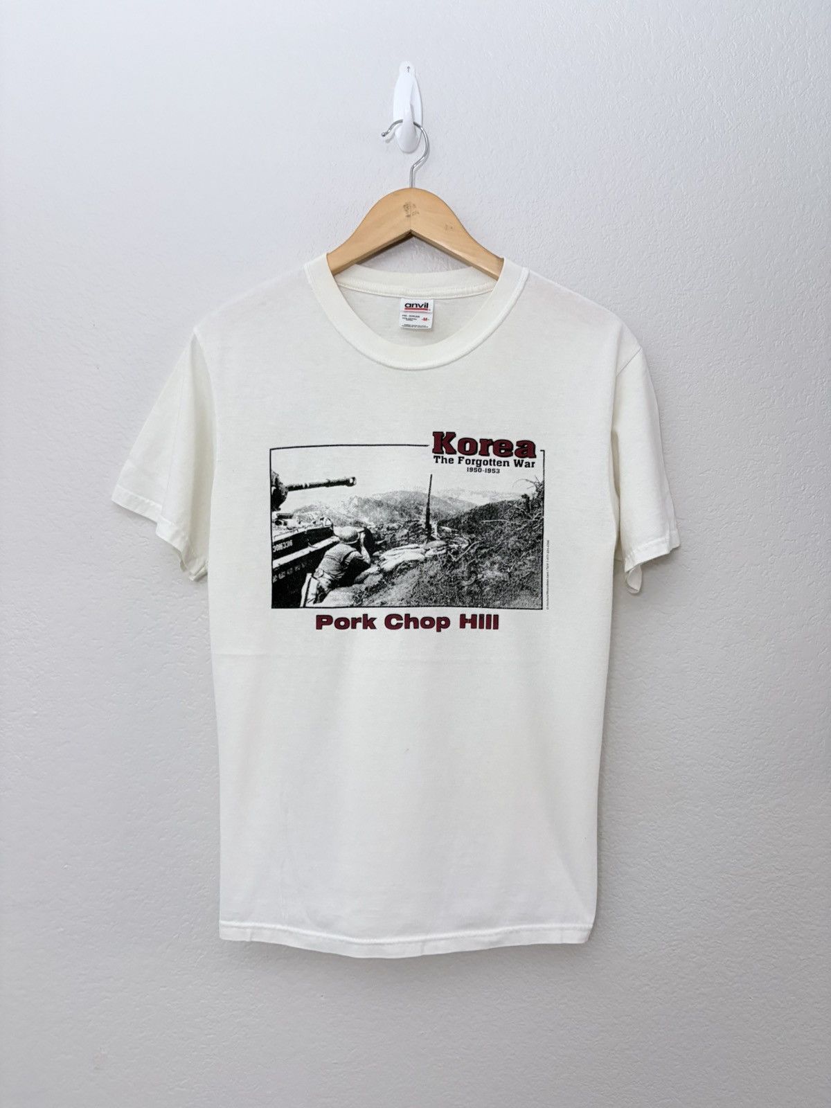 Vintage 90s Korean War Pork Chop Hill Vintage World War II Tee Shirt Size US M / EU 48-50 / 2 - 1 Thumbnail