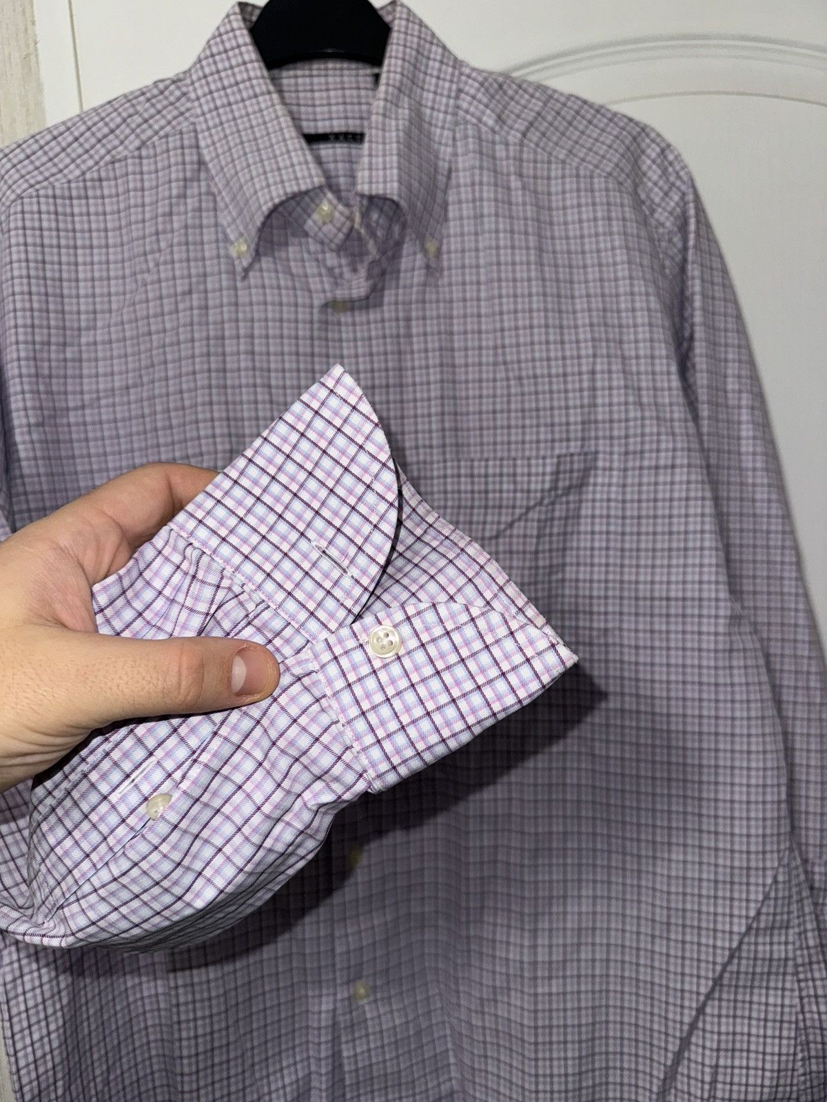 Designer × Japanese Brand × Vintage Xacus Button Shirt Madi Italy Men’s XLarge Check Collar Size US XL / EU 56 / 4 - 11 Thumbnail