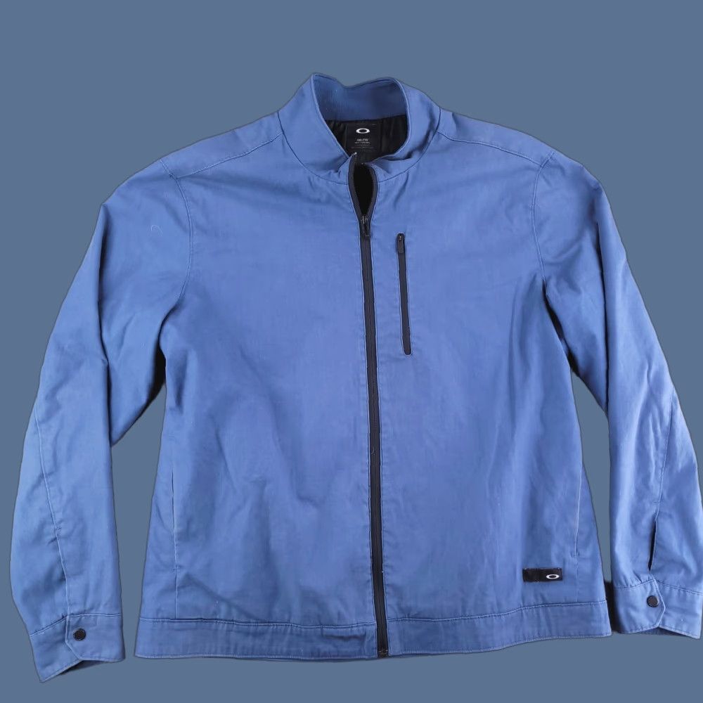 Oakley Oakley Jacket Mens 2XL Blue Bomber Zip Cotton Slim Fit Size US XXL / EU 58 / 5 - 1 Thumbnail