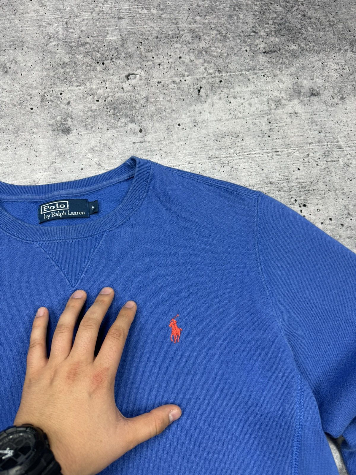 Polo Ralph Lauren × Vintage Vintage Ralph Lauren 90’s Y2K Style Blue American Sweatshirt Size US S / EU 44-46 / 1 - 5 Thumbnail