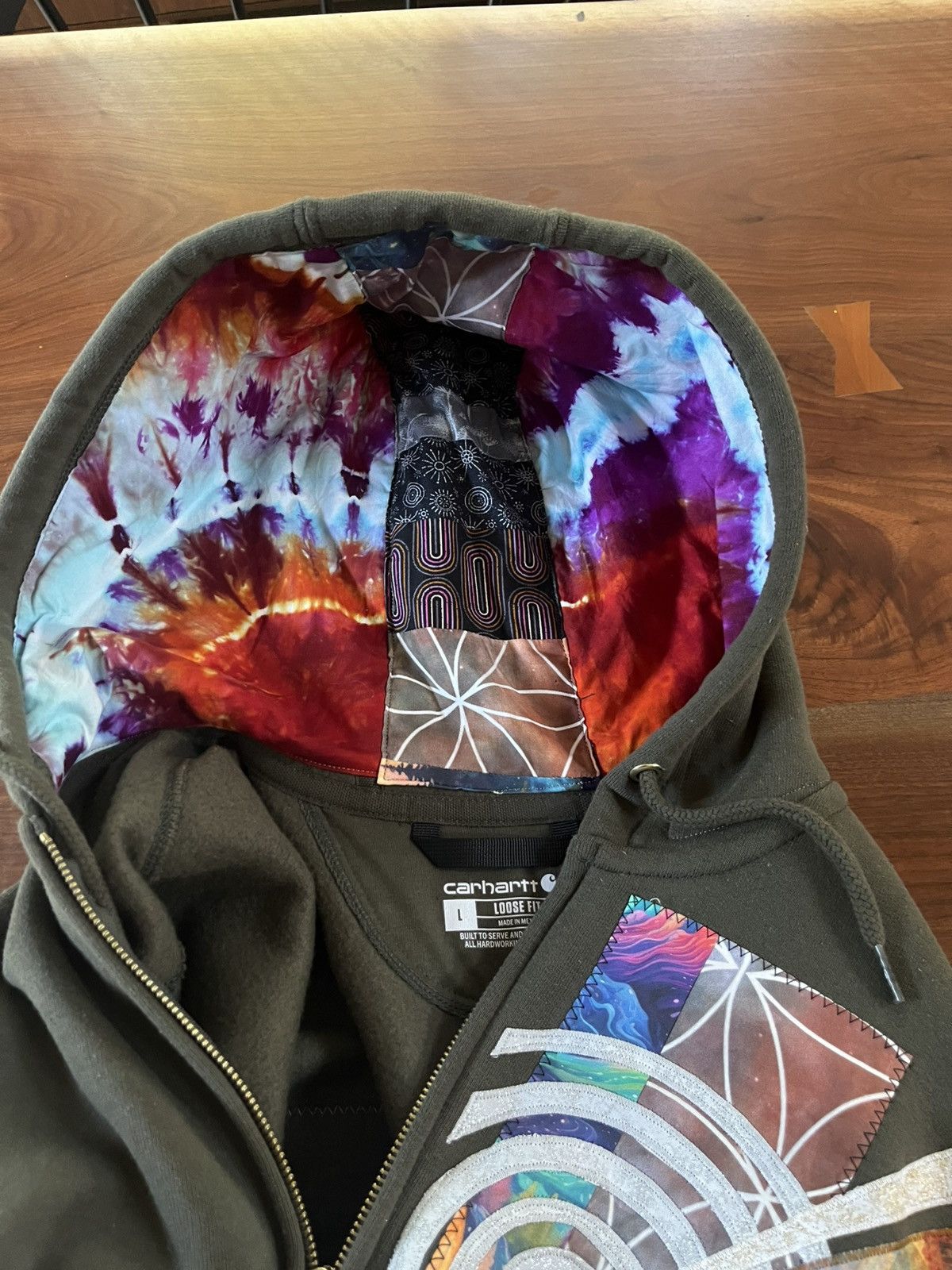 Carhartt Custom Embroidered Psychedelic Carhartt Hoodie (1/1) Size US L / EU 52-54 / 3 - 6 Thumbnail