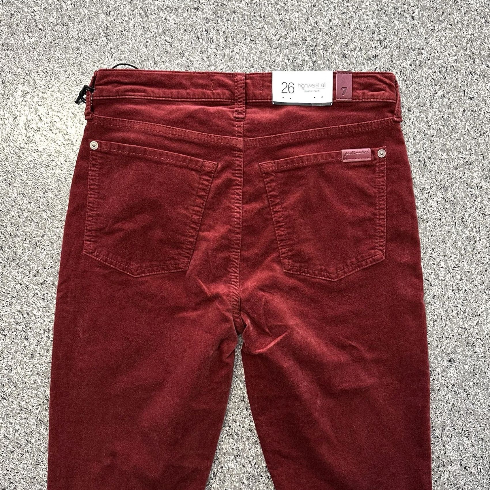 7 For All Mankind VINTAGE 7 For All Mankind Classic Flare Jeans Womens 26x33 Red Velvet High Rise Ali Size 26" / US 2 / IT 38 - 4 Thumbnail