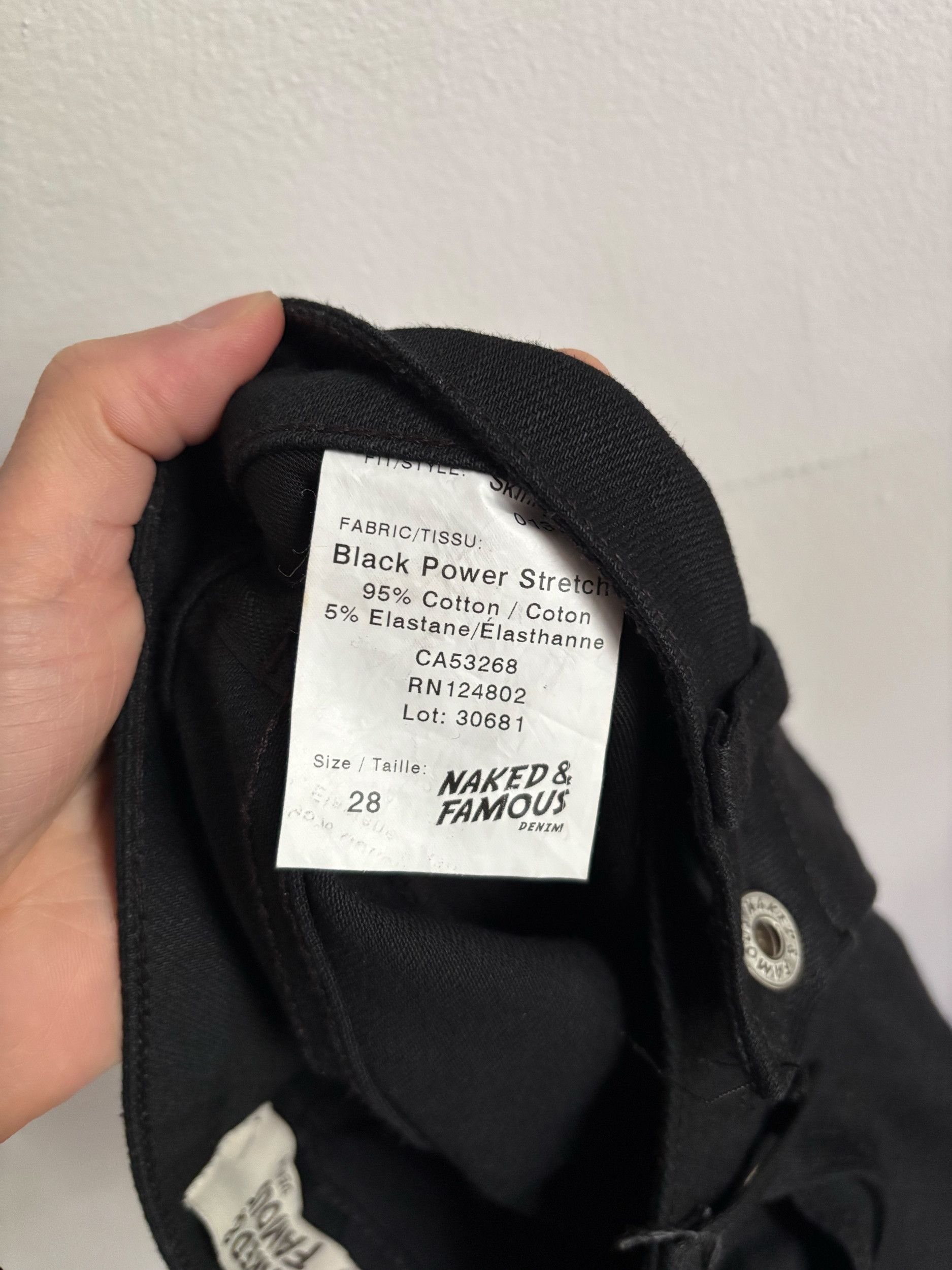 Naked & Famous Naked and Famous Black Power Stretch Jeans Size US 28 / EU 44 - 4 Thumbnail