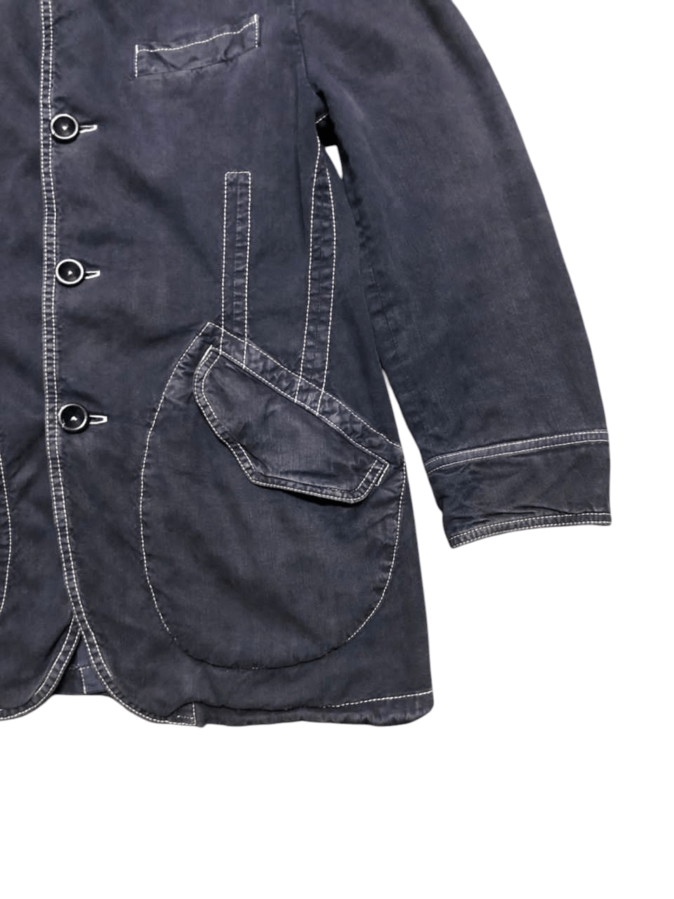 Armani Collezioni Armani Collezioni Denim Jacket No Collar Sunfaded Faded Size US M / EU 48-50 / 2 - 6 Thumbnail