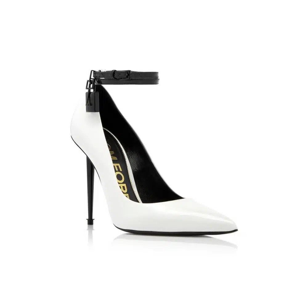 Tom Ford o1loc1c0325 W2271L Patent Leather Padlock Pointy Pumps Size US 8.5 / IT 38.5 - 2 Thumbnail