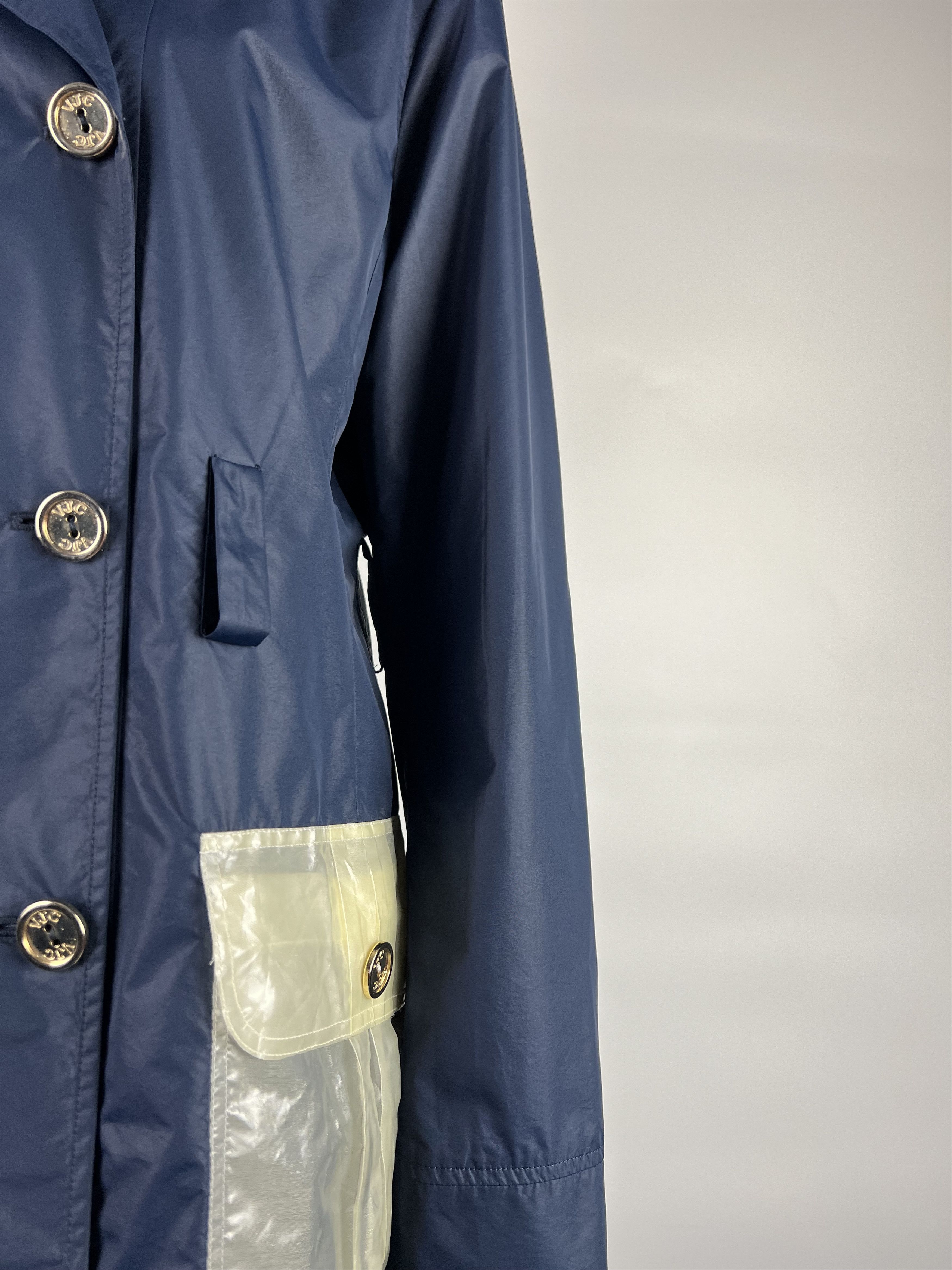 Versace Versace Women's Navy Blue Nylon Trench Coat Size M / US 6-8 / IT 42-44 - 7 Thumbnail