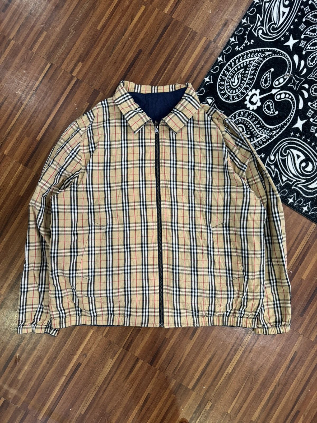 image of Vintage Burberry Reversible Jacket in Plaid, Men's (Size Large)