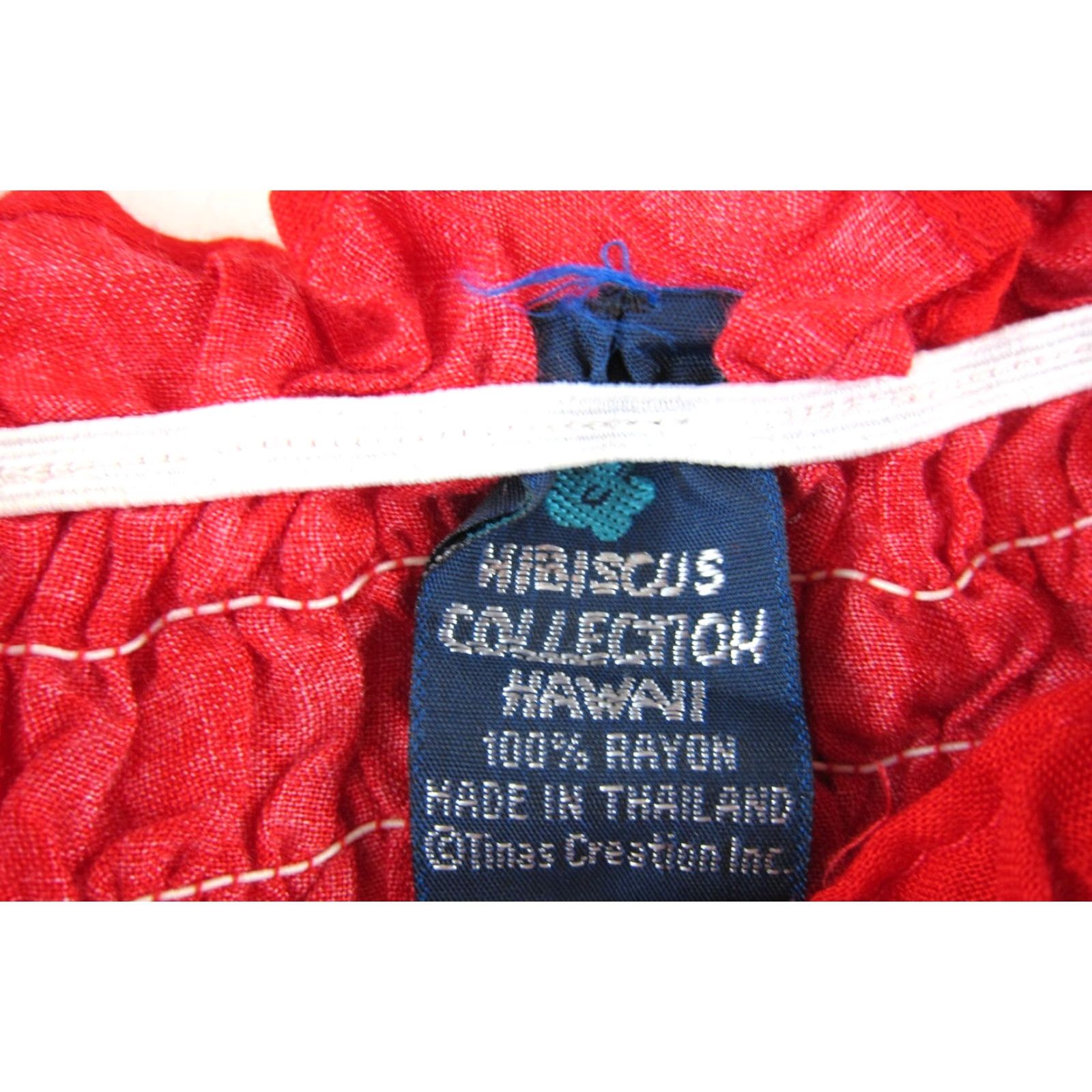 Vintage VINTAGE Hibiscus Collection Hawaii Red White Floral Rayon Tie Slip Tank Sun Dress M Size M / US 6-8 / IT 42-44 - 3 Thumbnail
