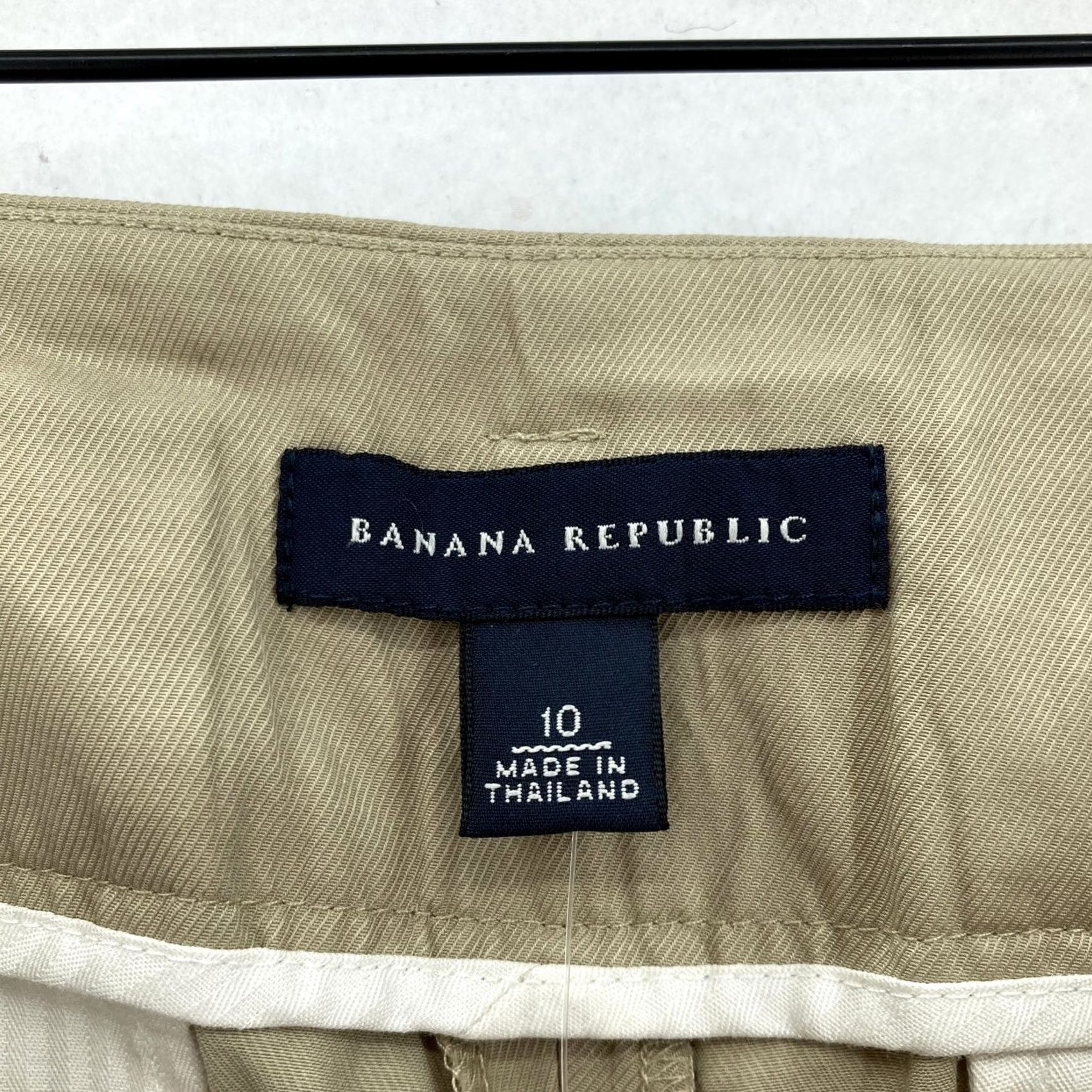 Banana Republic VINTAGE Banana Republic Pants Womens 10 Khaki Tie Waist Crop Pleated Tapered Belted NWT Size 32" / US 10 / IT 46 - 5 Thumbnail