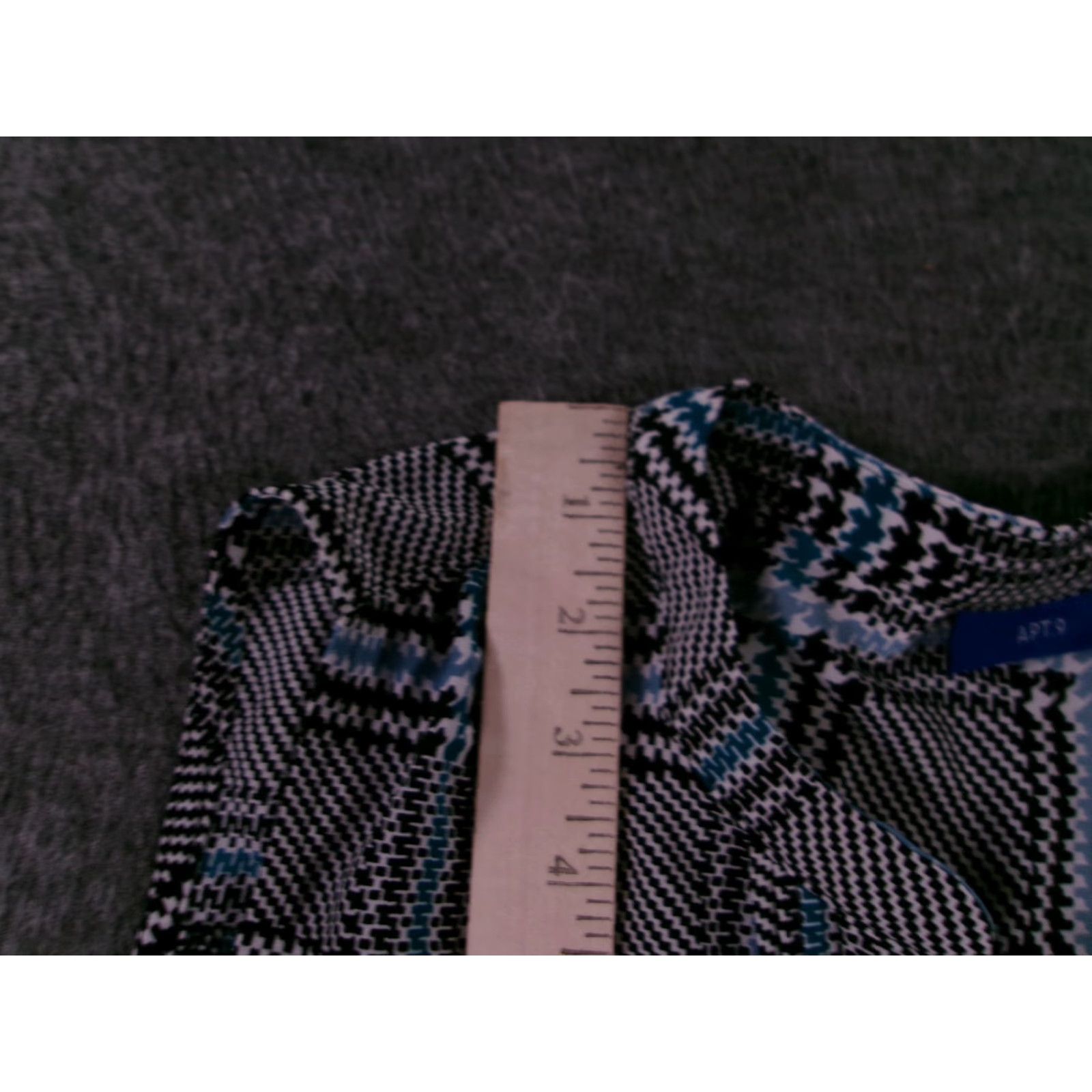 Apt. 9 VINTAGE Apt.9 Blouse Womens L Sleeveless Button Front Plaid Black White Teal Houndstooth Size L / US 10 / IT 46 - 4 Thumbnail
