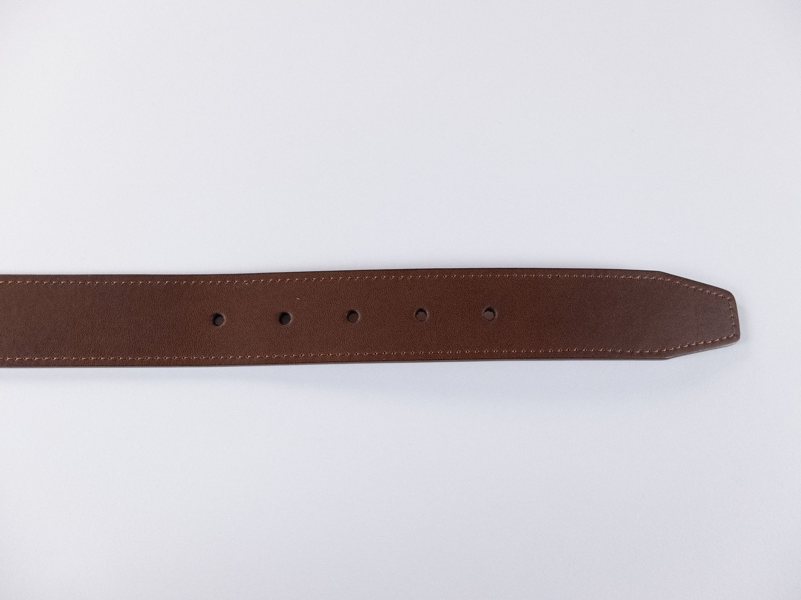 Berluti BERLUTI brown contrast stitch classic leather belt 90 Size 36 - 7 Thumbnail
