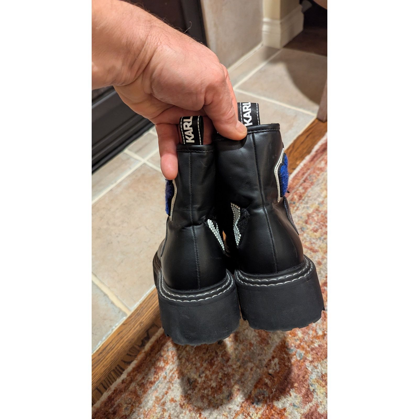 Karl Lagerfeld Karl Lagerfeld Paris Zip Up Combat Boots Dixie E23 Patches Size US 11 / IT 41 - 2 Thumbnail