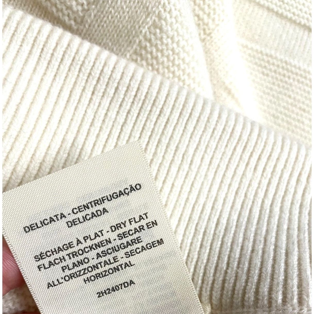 Hermes Hermes Textured Beige Knit Wide-Leg Pants With Ribbed Waistb Size 38" / US 16 / IT 52 - 9 Thumbnail