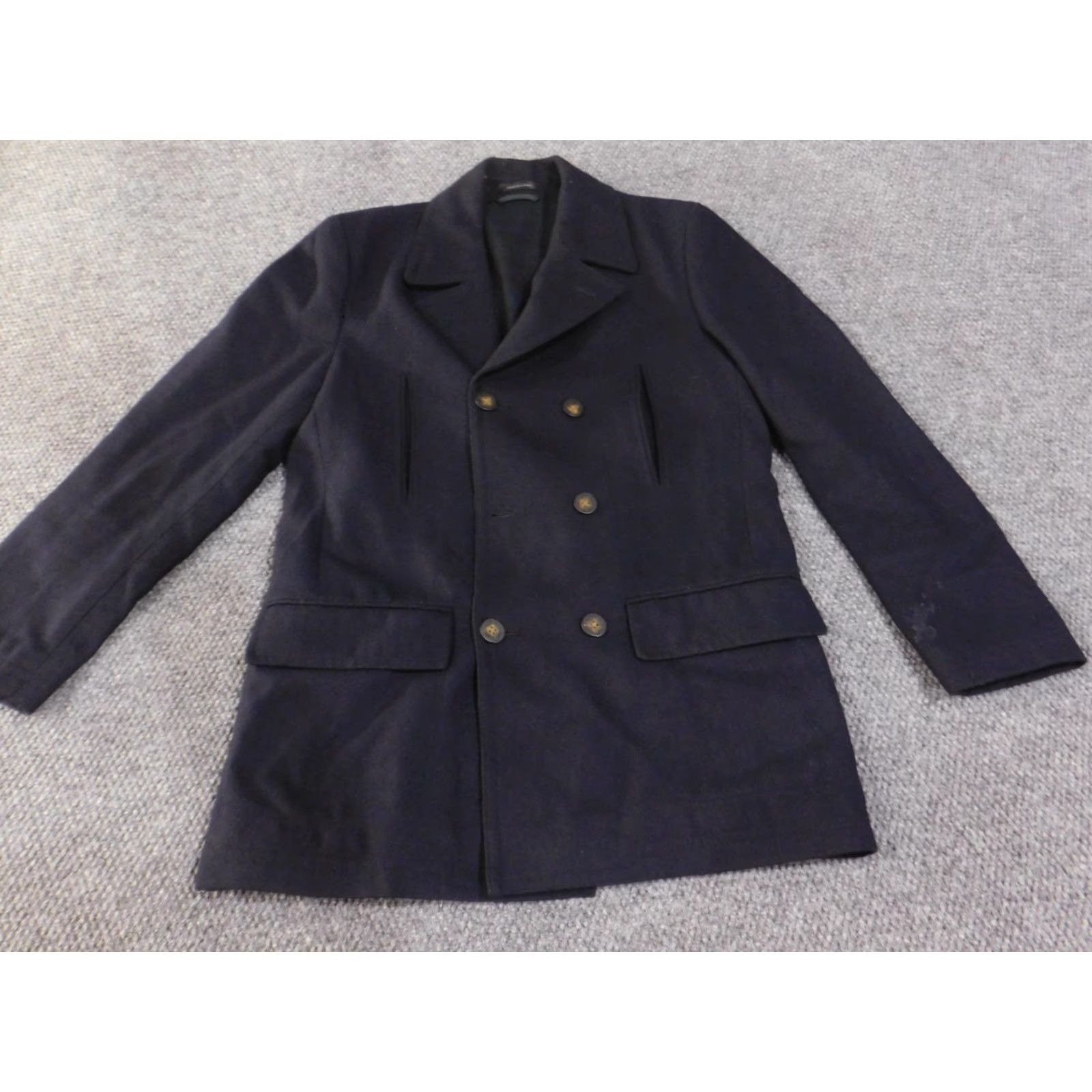 Ralph Lauren VINTAGE Lauren Ralph Lauren Coat Mens 40L Wool Blend Peacoat Button Overcoat Classic Size US XXS / EU 40 - 3 Thumbnail