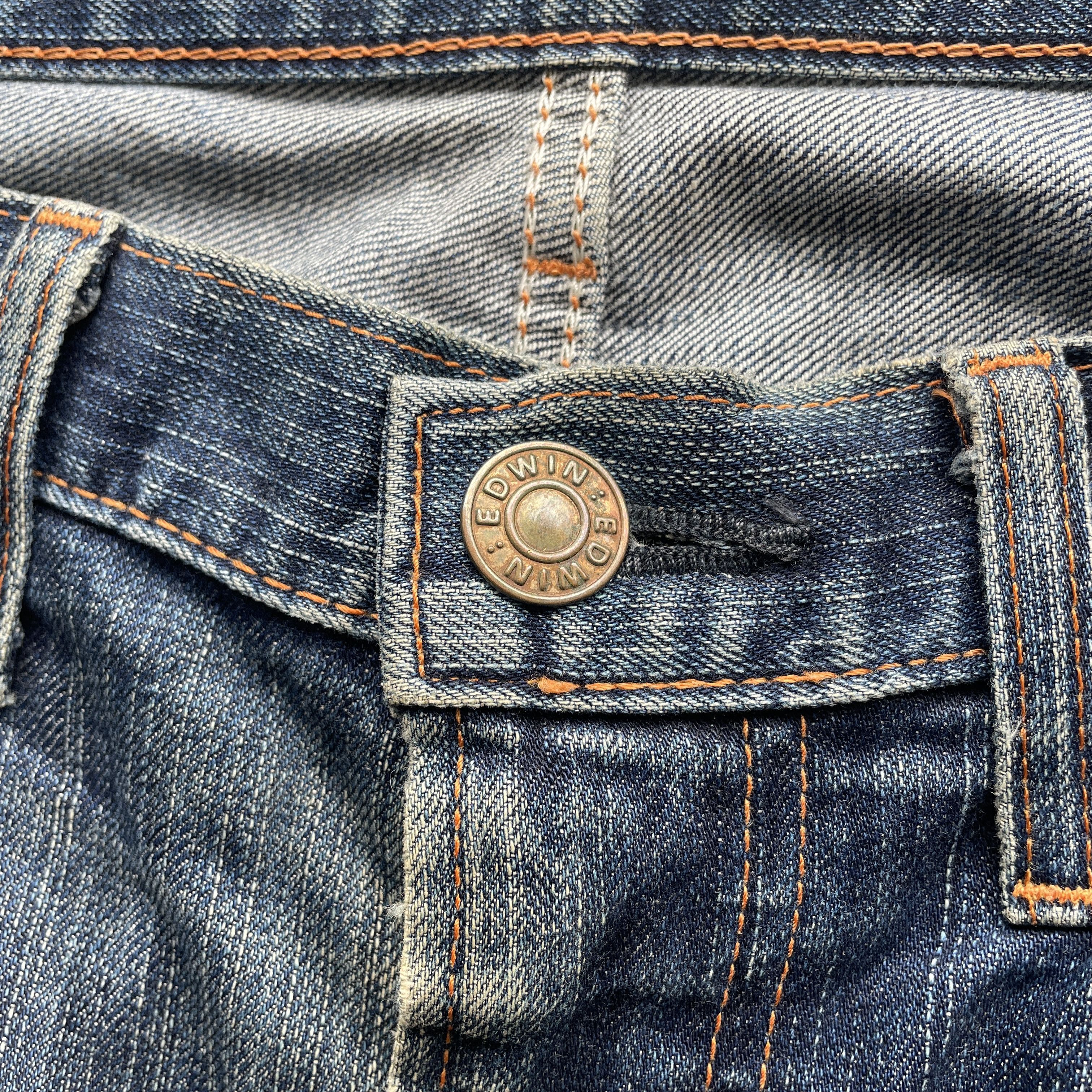 Edwin × Japanese Brand VINTAGE EDWIN JEANS FADED DENIM DISTRESSED PANTS W39x26.5 Size US 39 - 6 Thumbnail