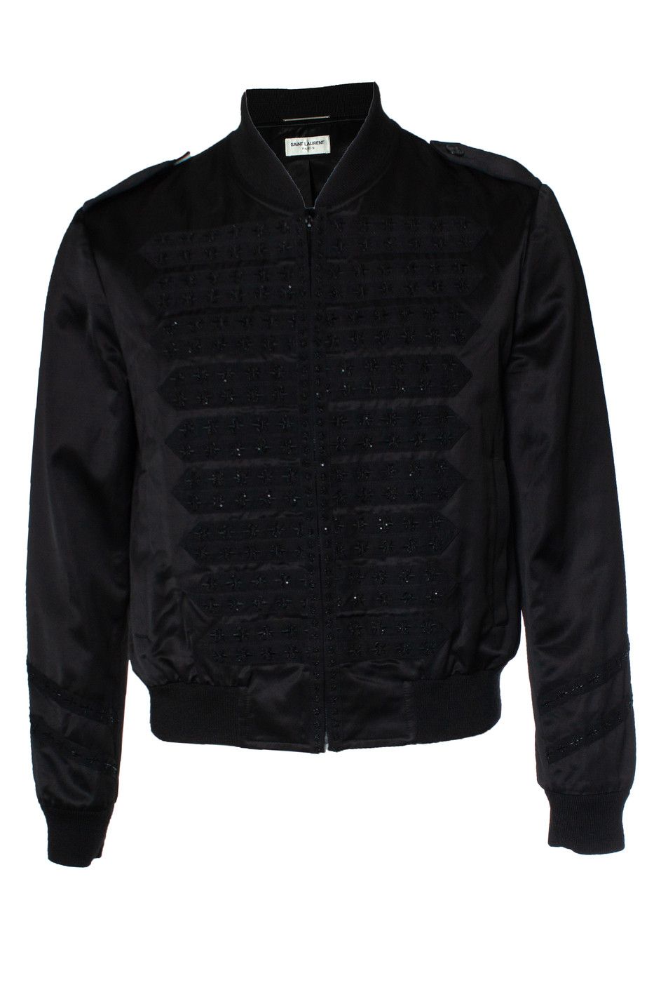 Saint Laurent Paris Saint Laurent, Military officer bomber in satin Size US L / EU 52-54 / 3 - 1 Thumbnail