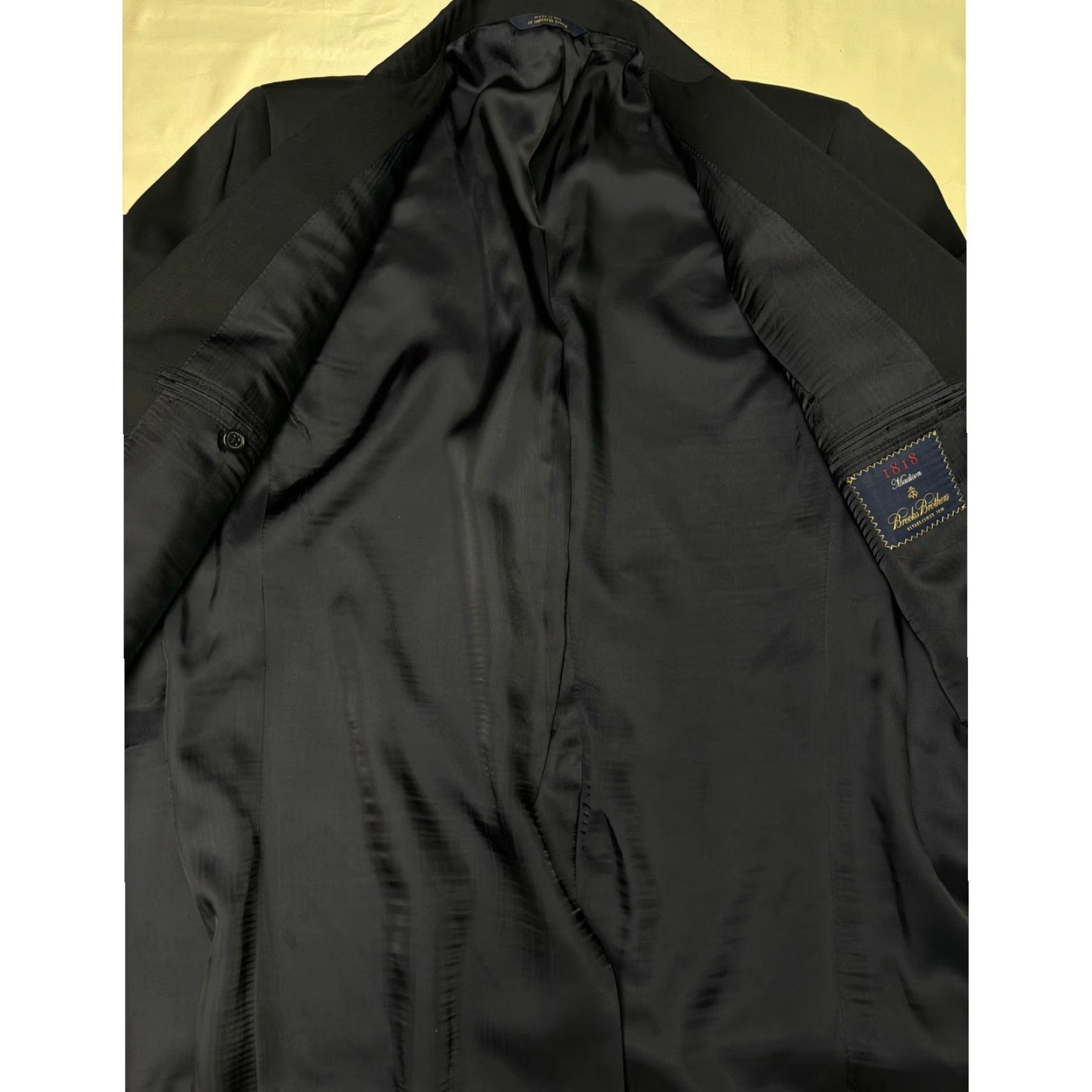 Brooks Brothers Brooks Brothers 1818 Madison Black Blazer Made in USA Wool Tweed Button Lined Pockets Men 46 Formal Workwear Career Size 46R - 5 Thumbnail