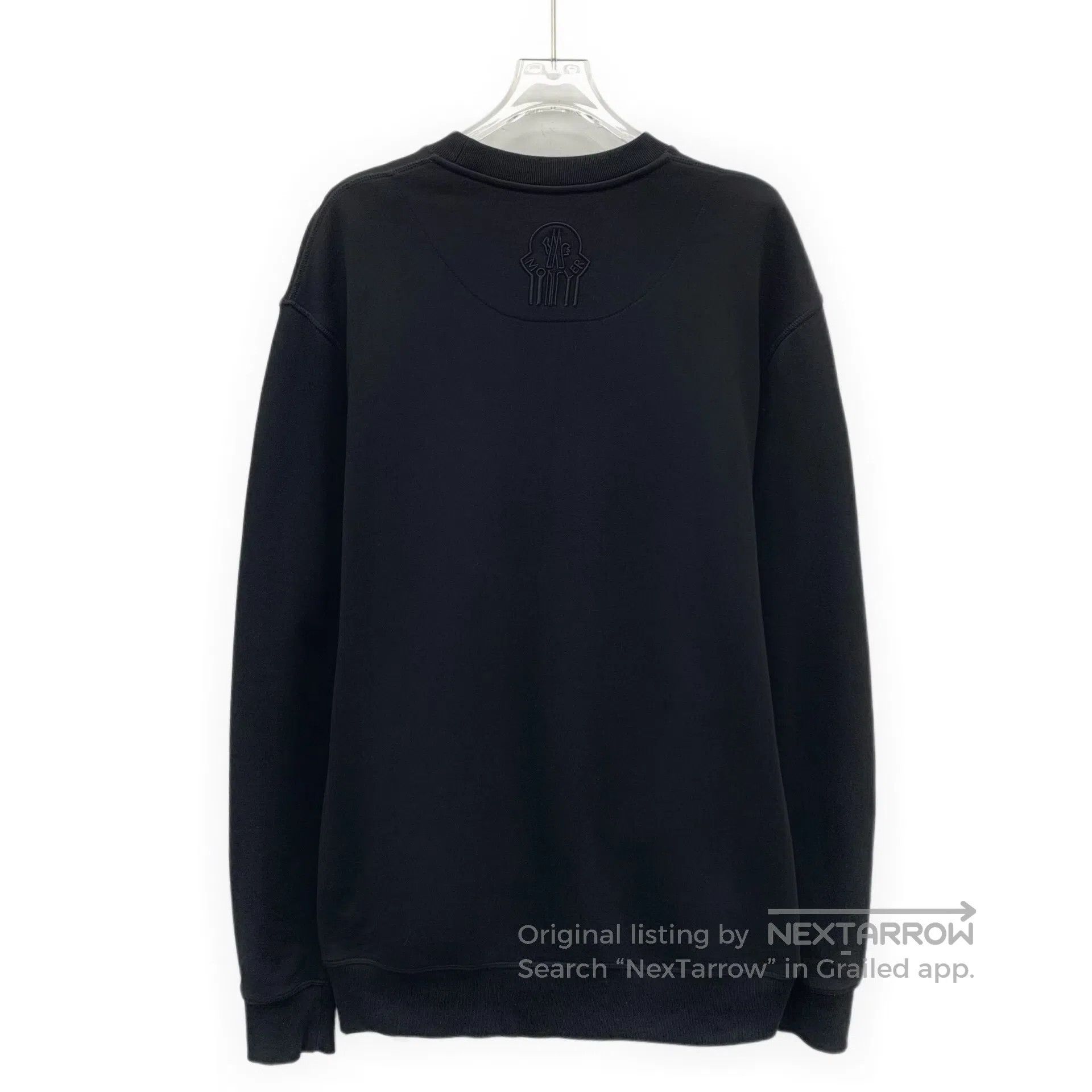 Moncler Moncler Black logo patch cotton round neck long sleeve swe Size US S / EU 44-46 / 1 - 2 Thumbnail